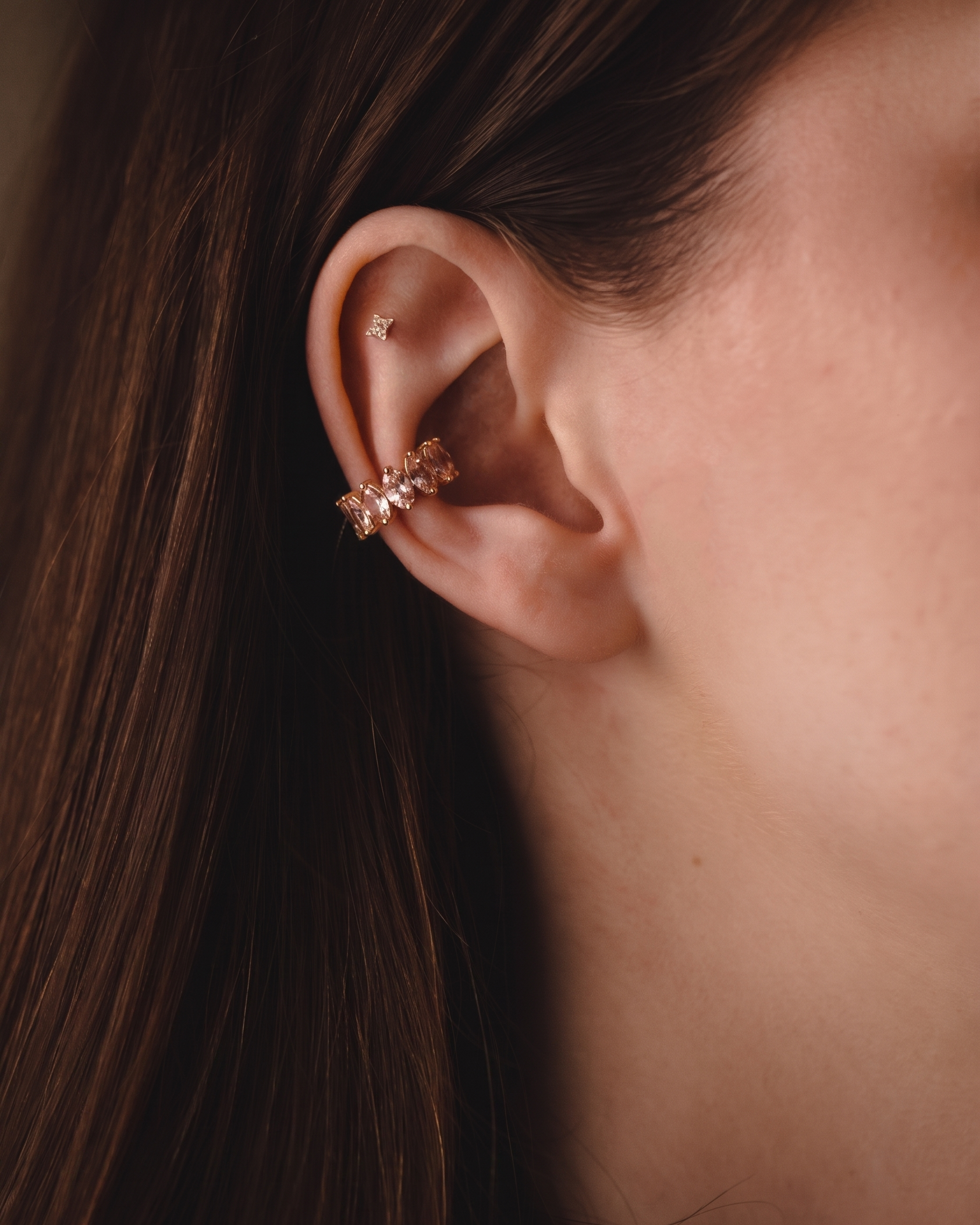 Ear Cuff - Adel pink sapphires