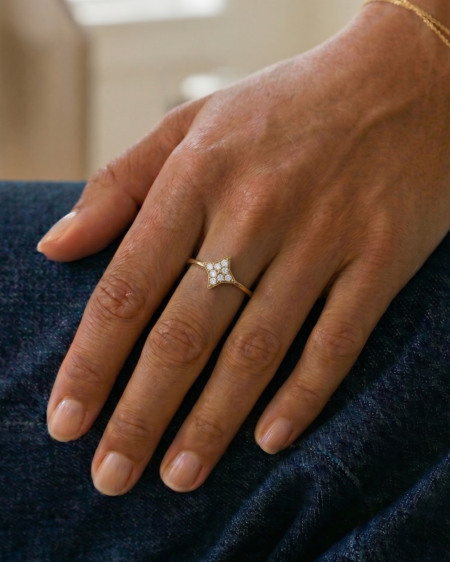 Cassiopeia Gold Ring White Diamonds