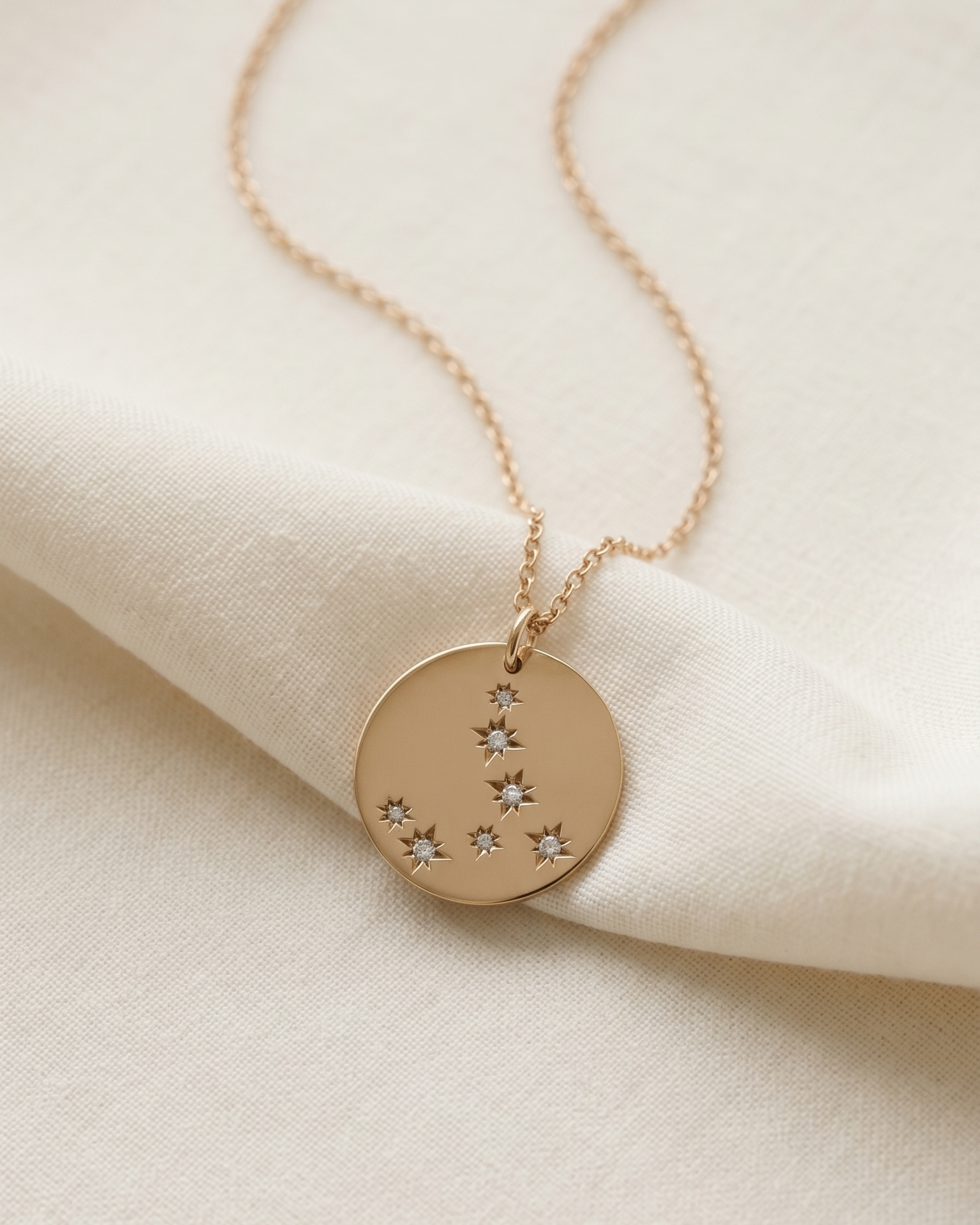 Chiara Gold Necklace - zodiac chart & diamond setting