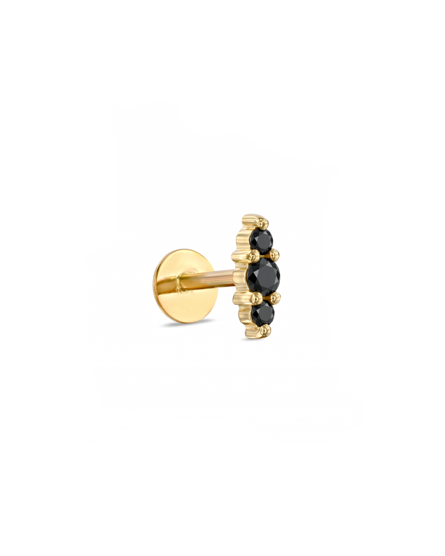 Audrey Piercing Earring With Black Diamonds