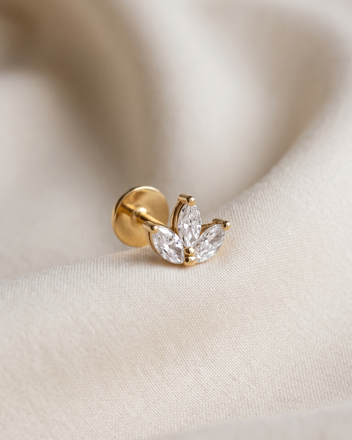 Francoise Piercing Earring White Diamonds