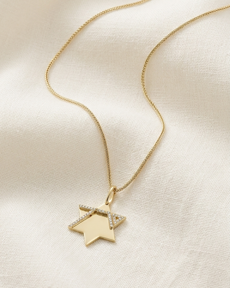Heroism Star Of David Gold pendant With Diamonds (full)