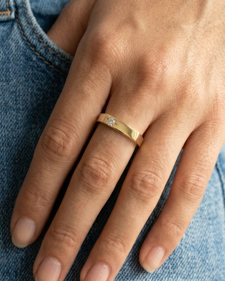 Charlotte Gold Ring White Diamond