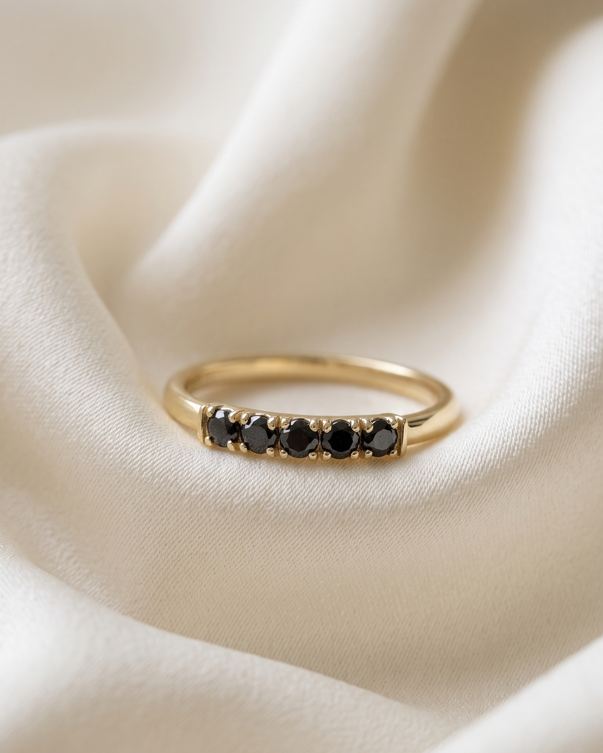 Candy Gold Ring Black Diamonds