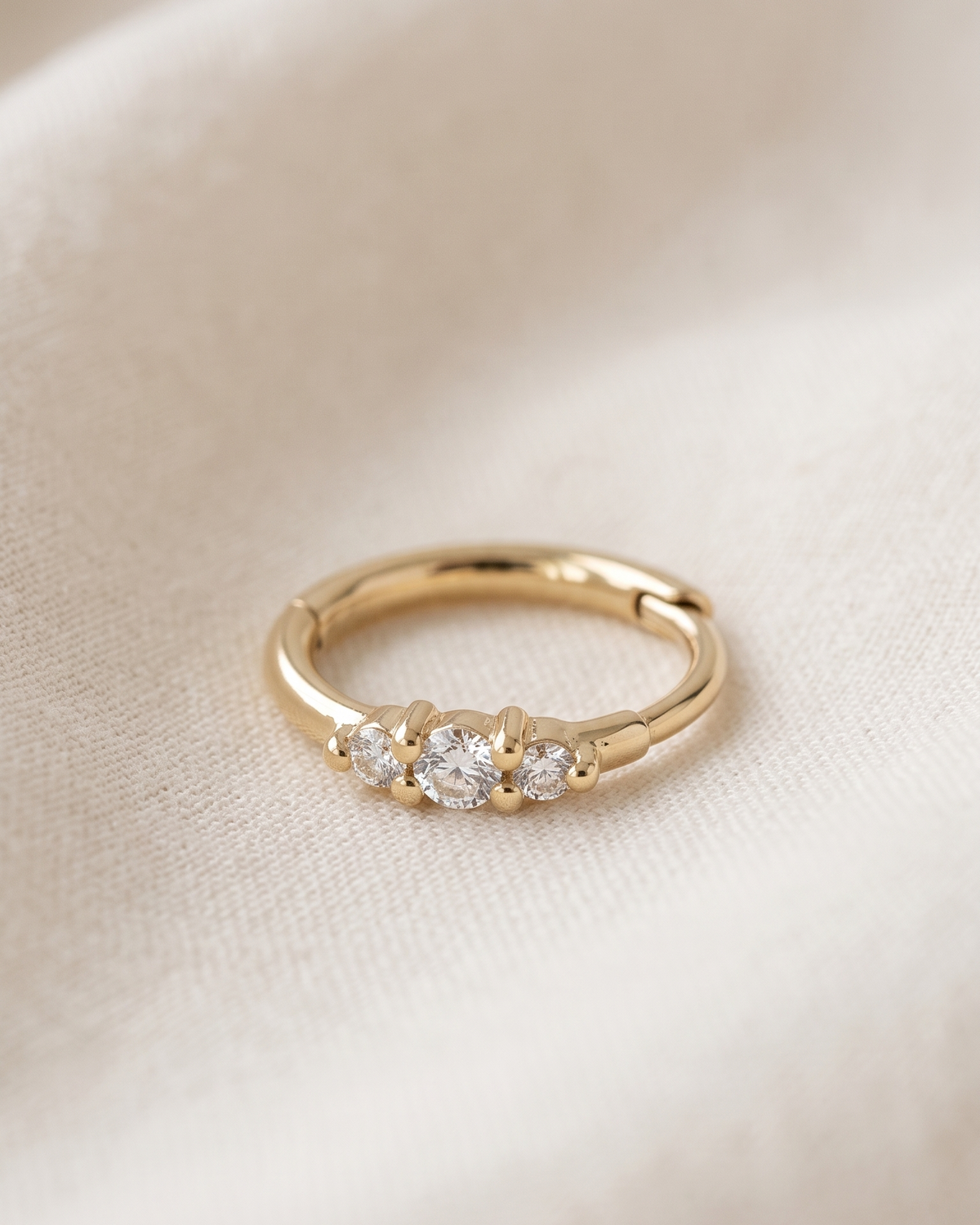 Audrey Hoop Earring with White Diamonds