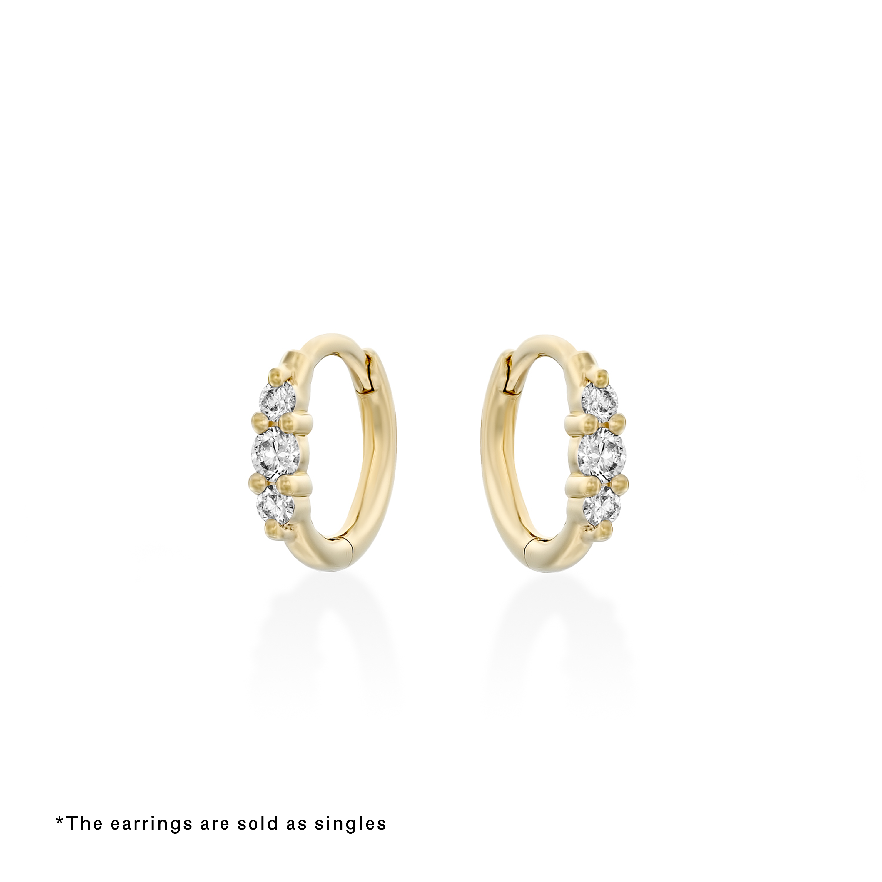 Audrey Mini Hoop Earring with White Diamonds