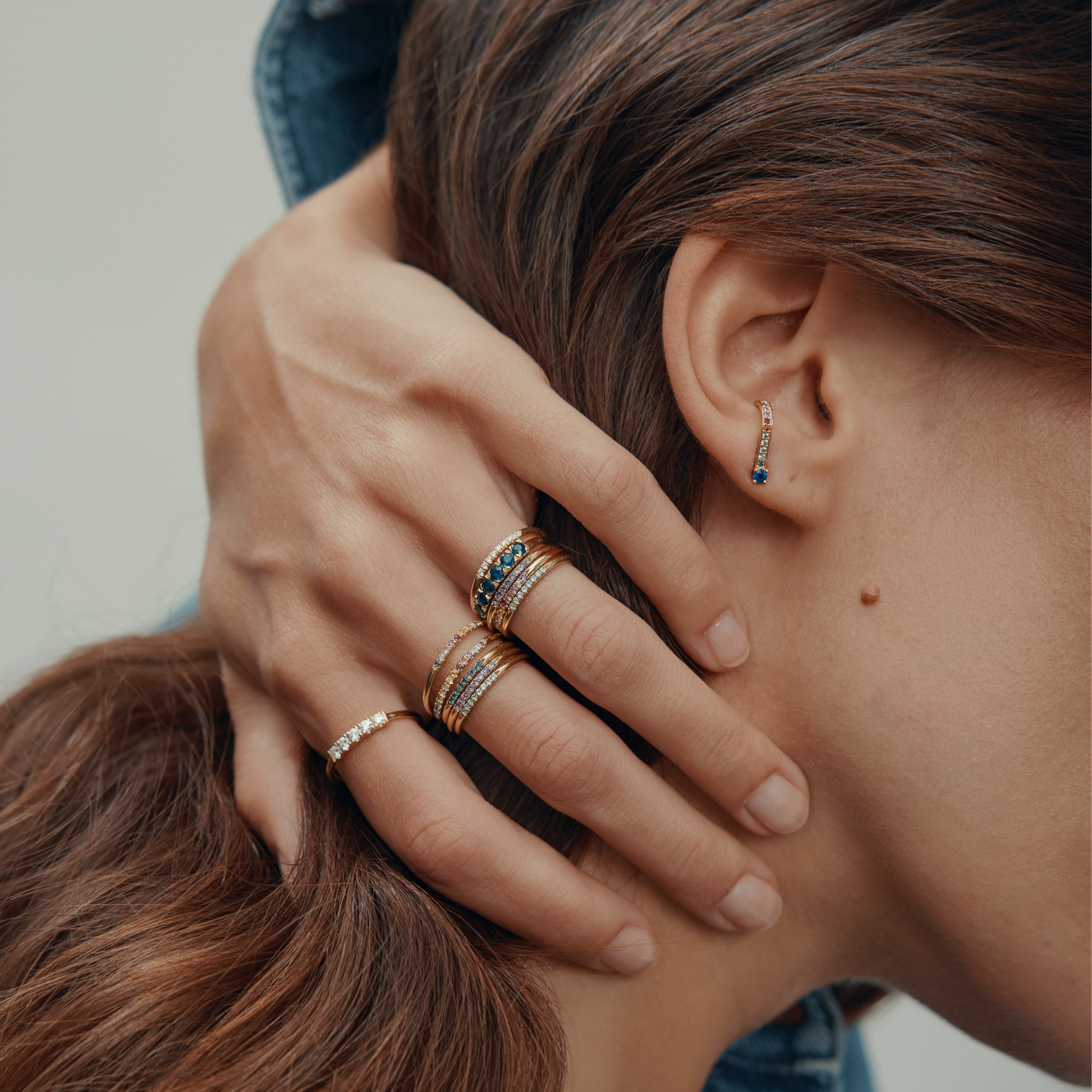 Medium Candy Gold Ring sapphire