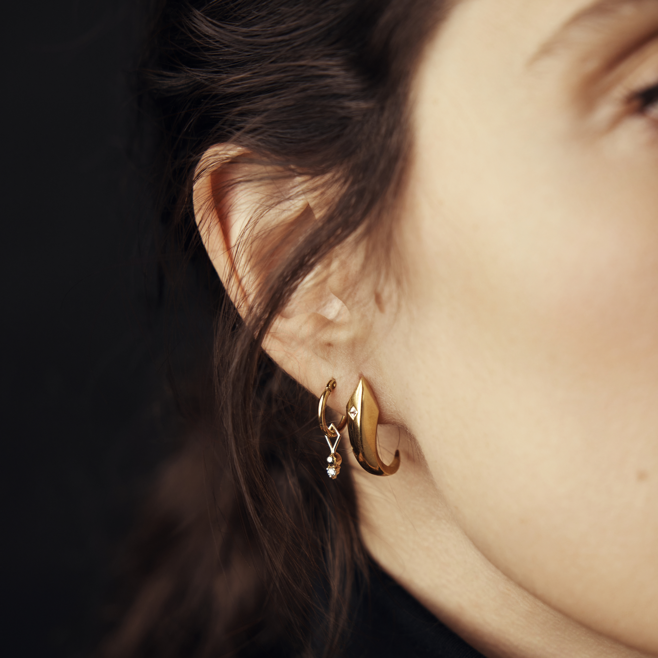 Snow gold Earrings