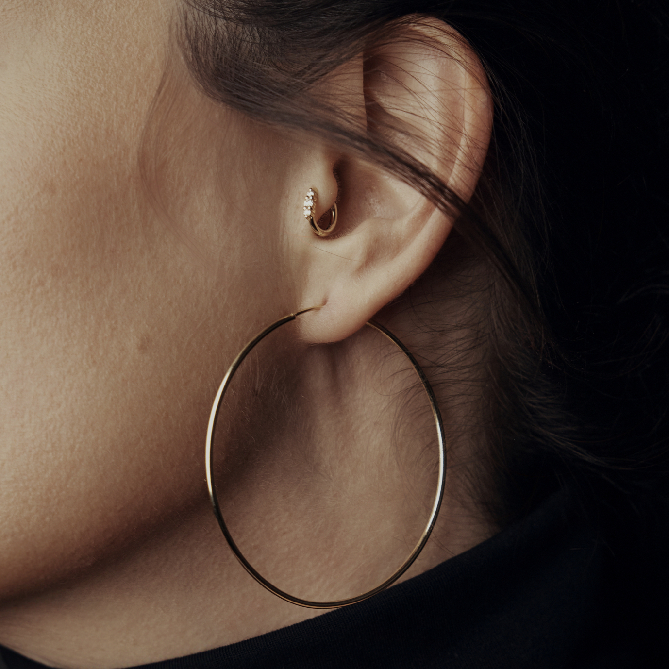 Flexi Gold Hoop Earring 55 mm