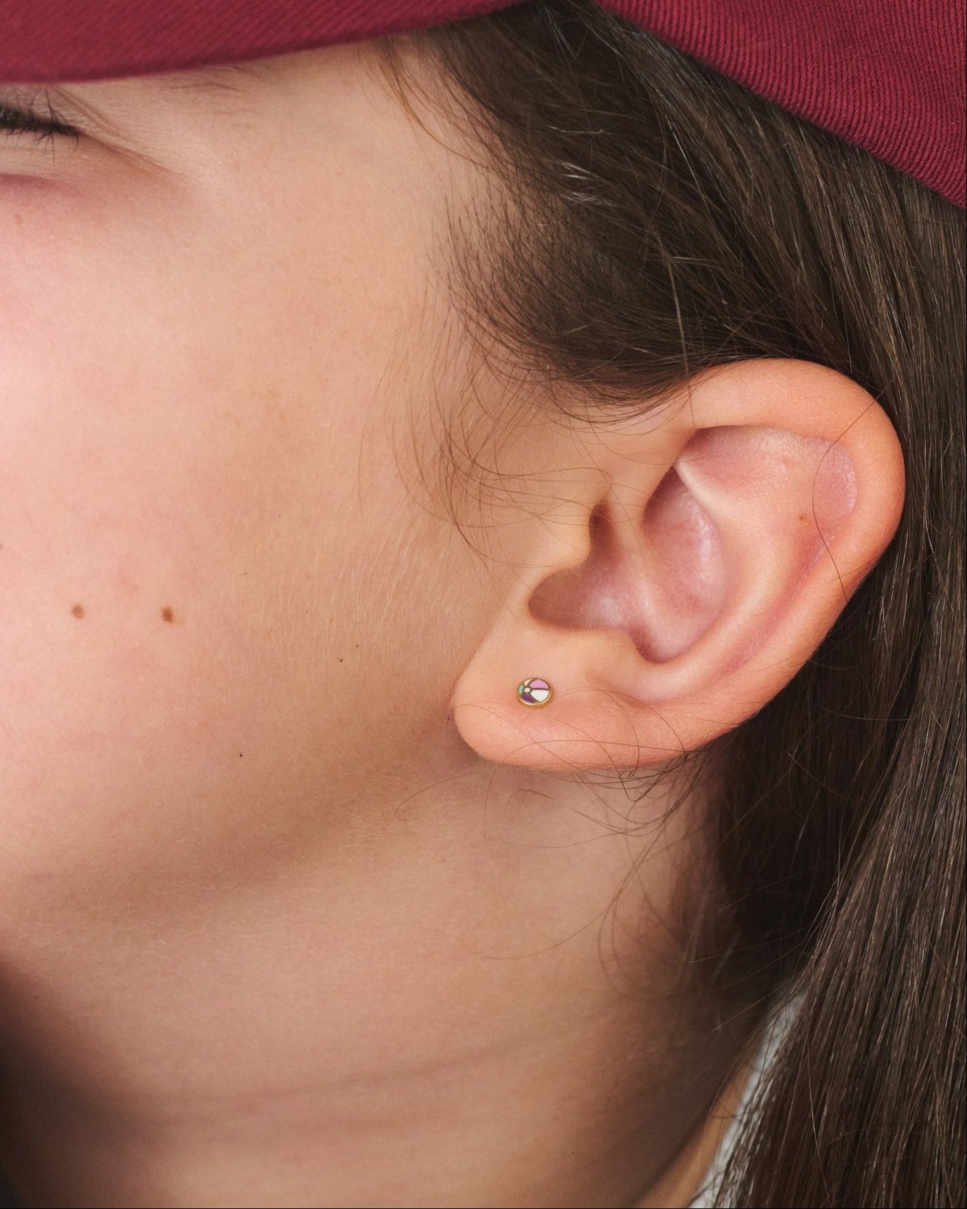Beach Ball Gold Earring