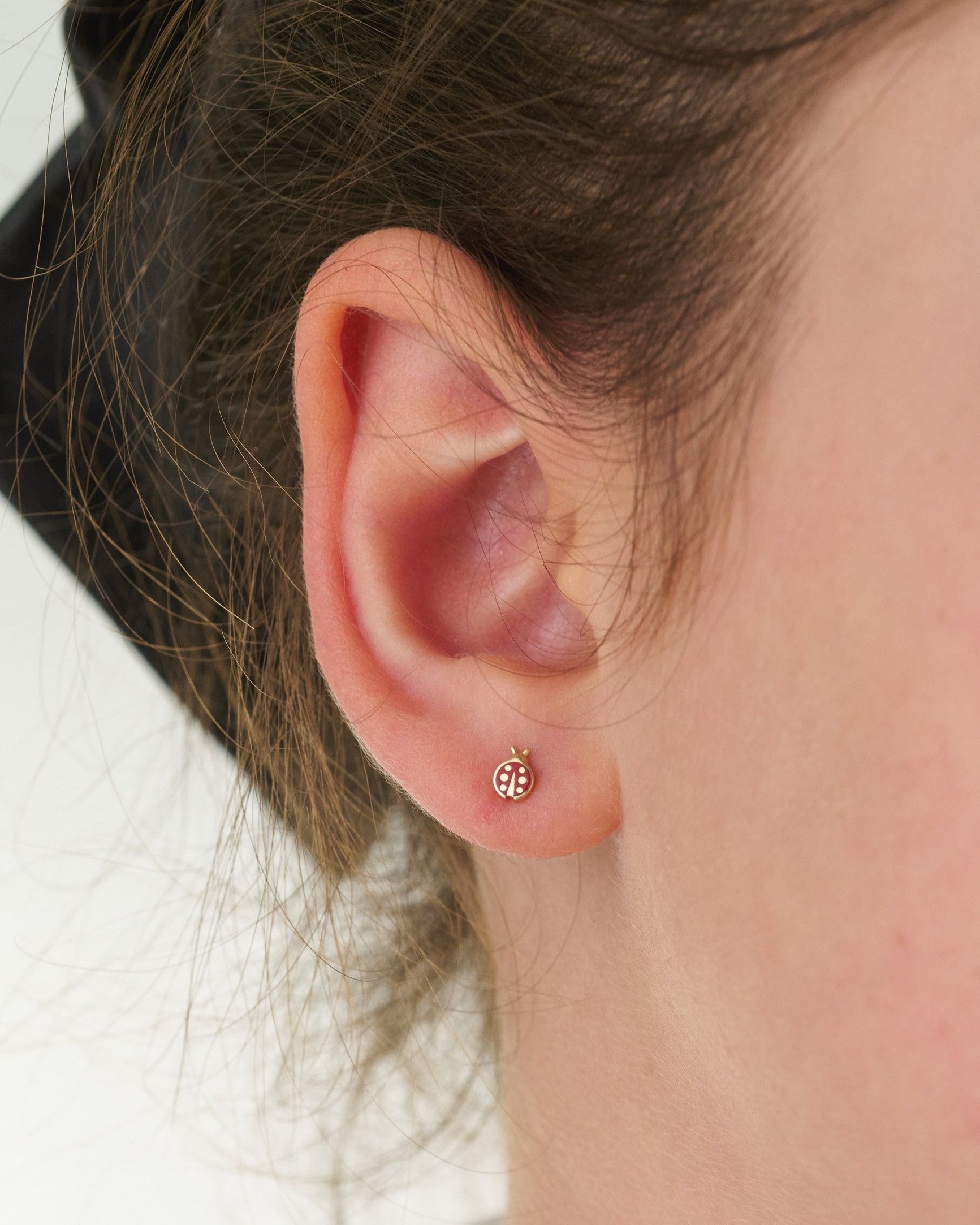 Ladybug Gold Earring