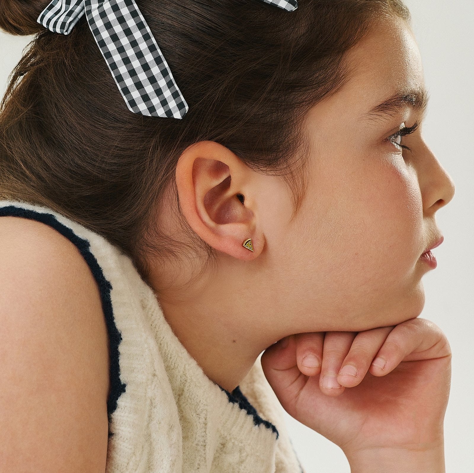 Pizza Gold Earring