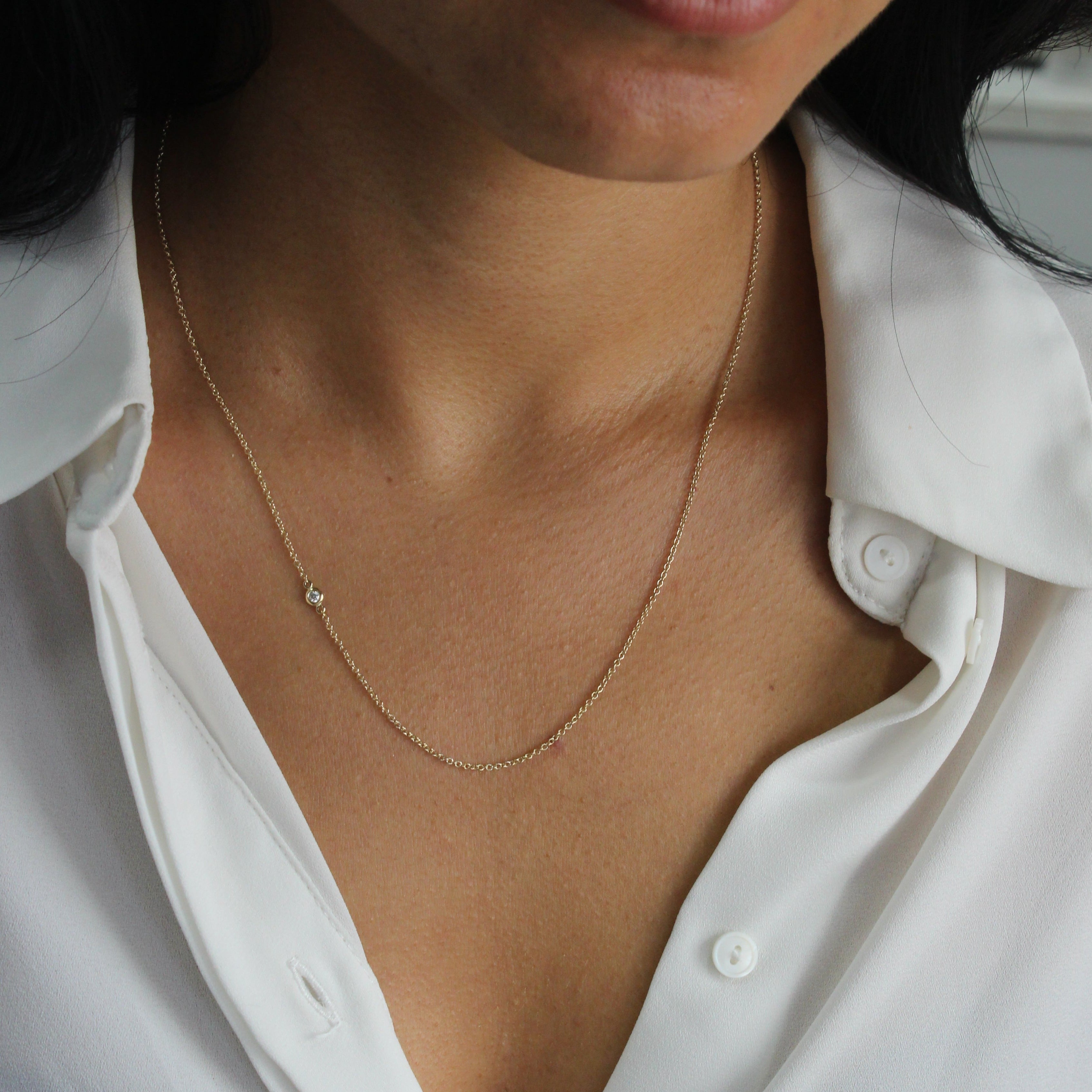 Alexis gold Necklace with White Diamond