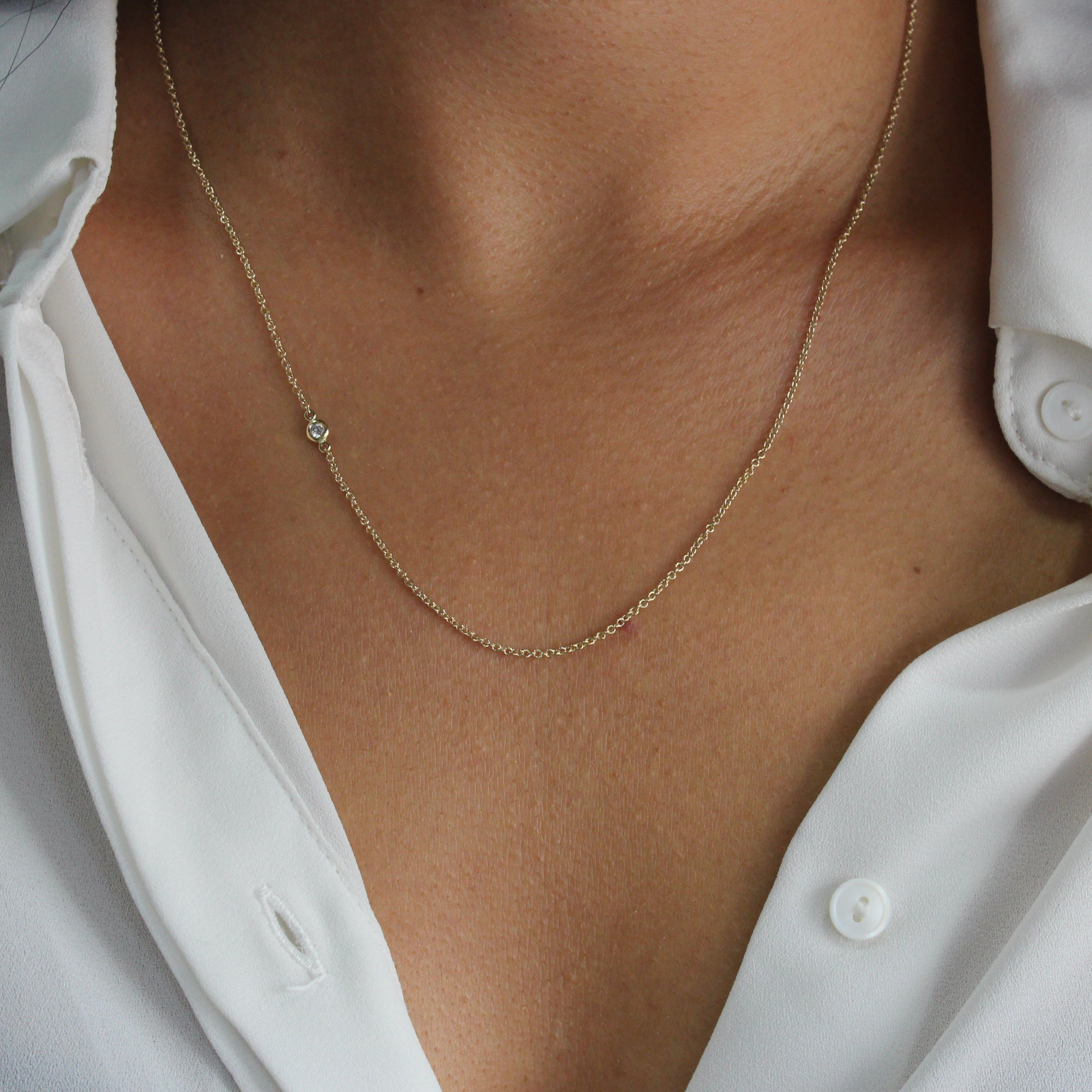 Alexis gold Necklace with White Diamond