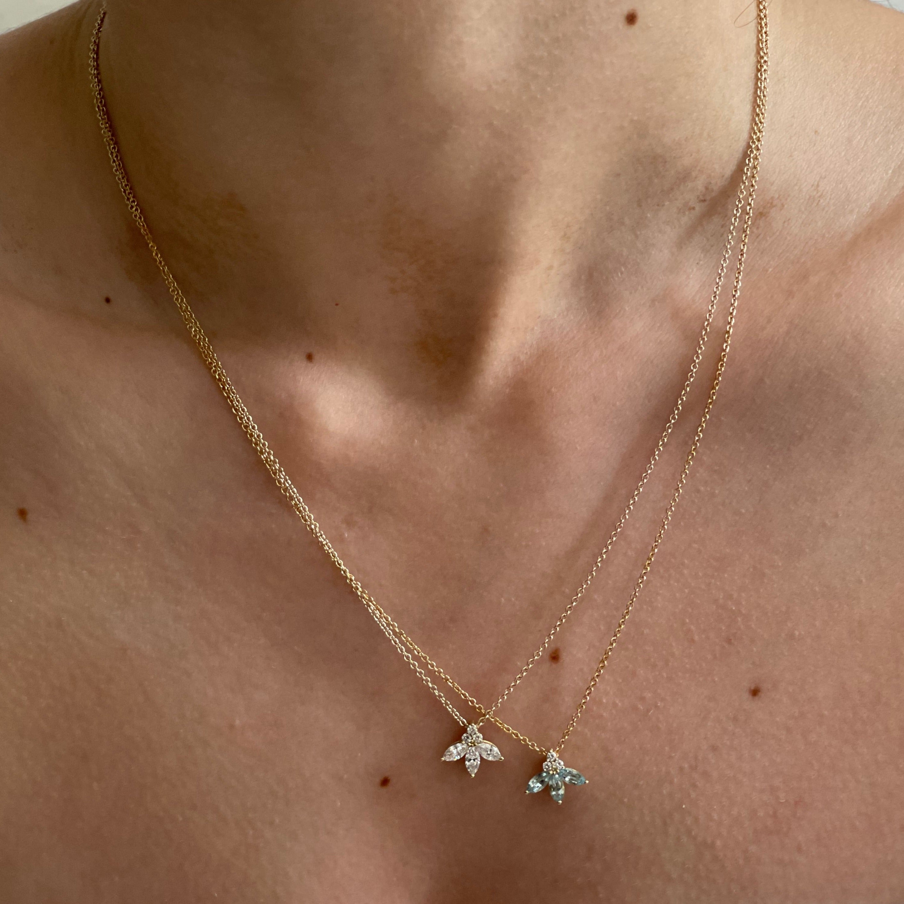 Jeanne Poisson Necklace White Diamonds