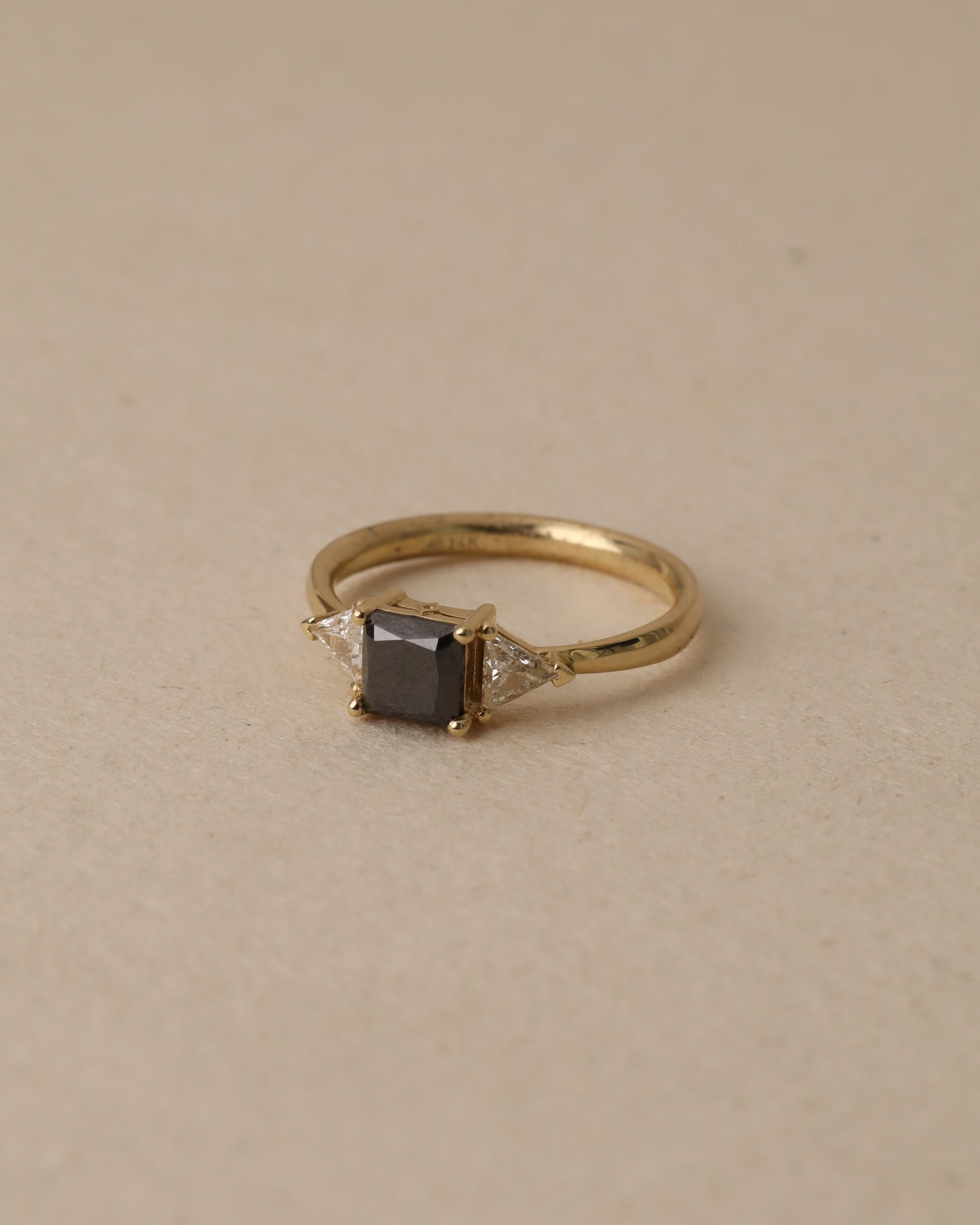 Anya Ring with black and white diamonds