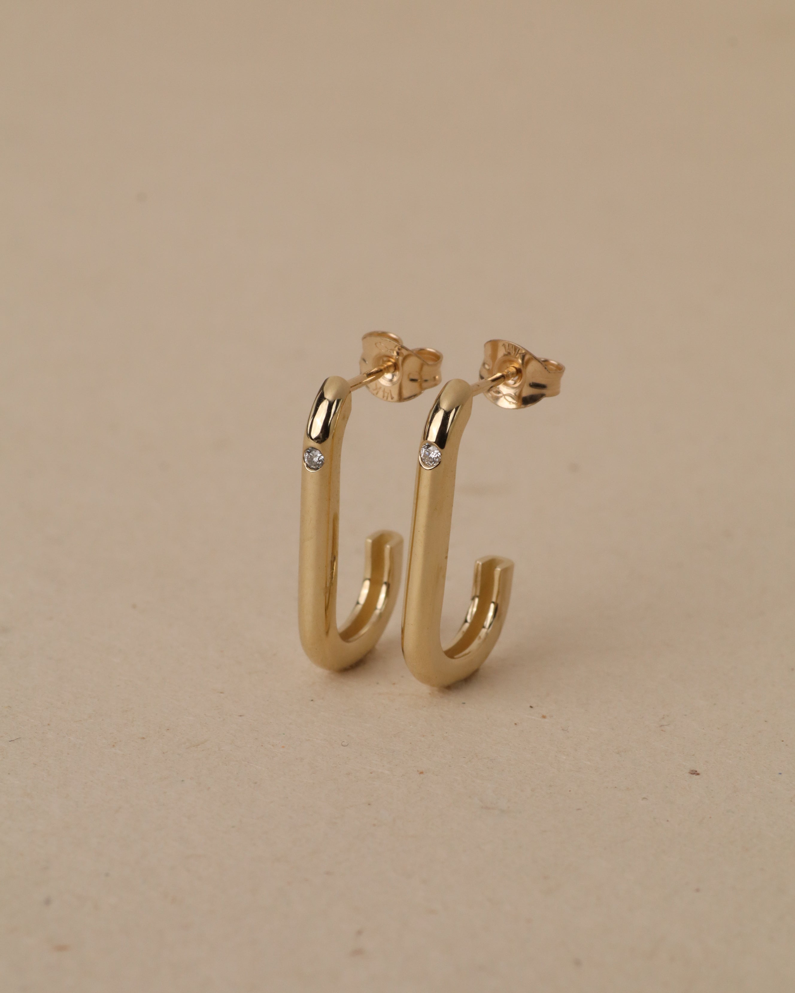 Berta Hoop Gold Earring Diamond