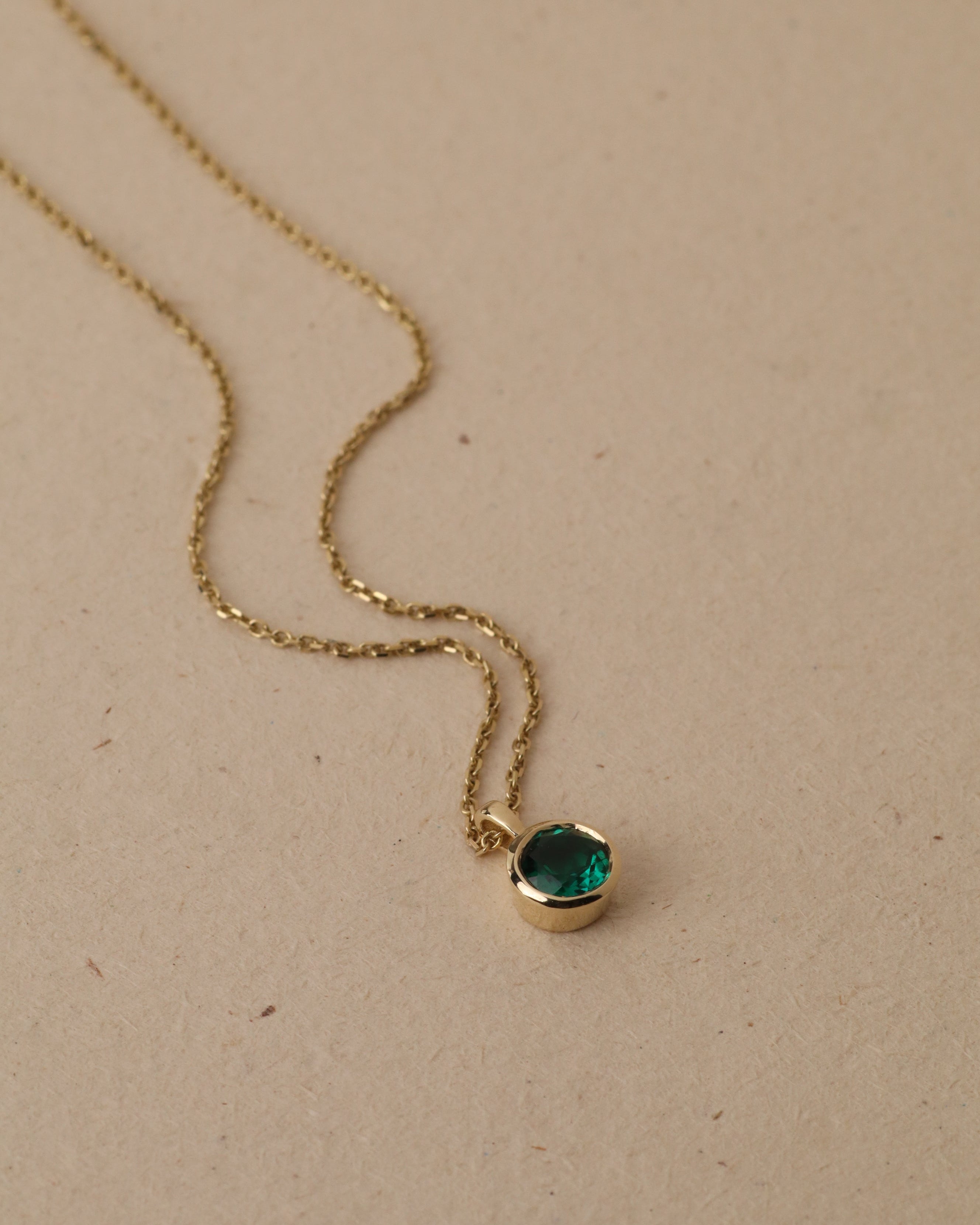 Margarita Gold Necklace Emerald