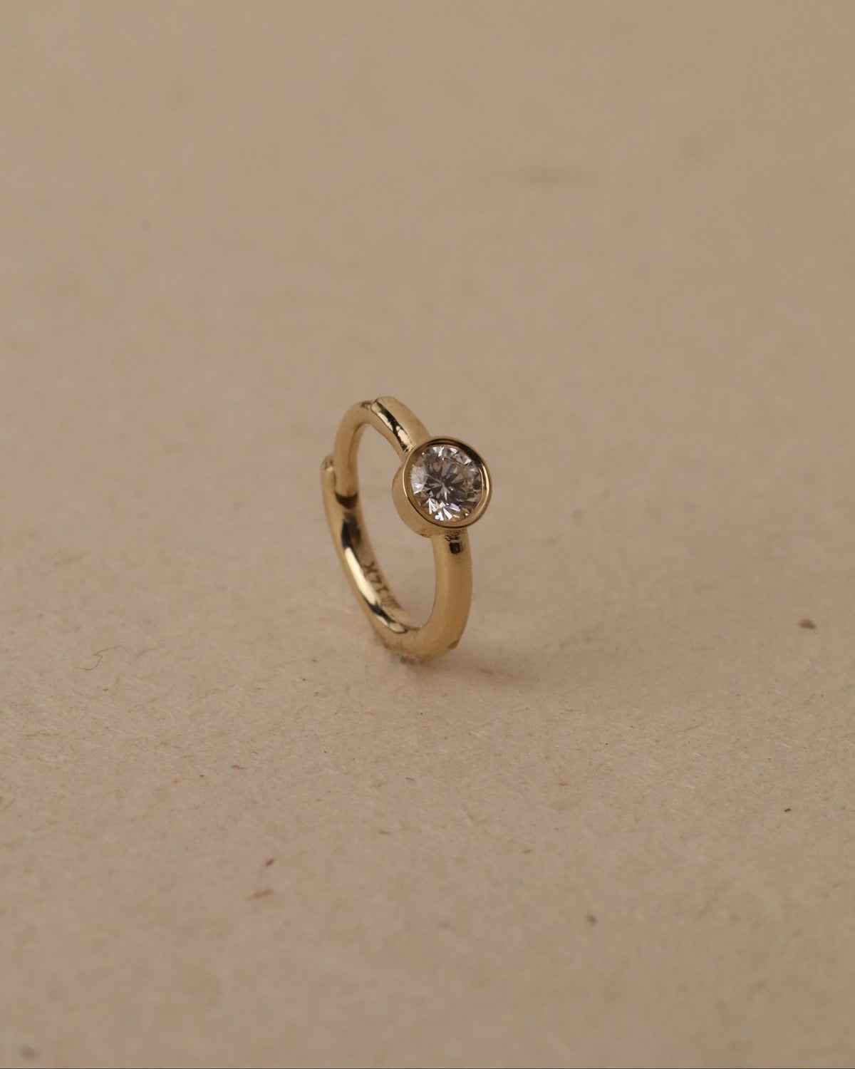 Enlarged Alexis mini Hoop Gold Earring Diamond