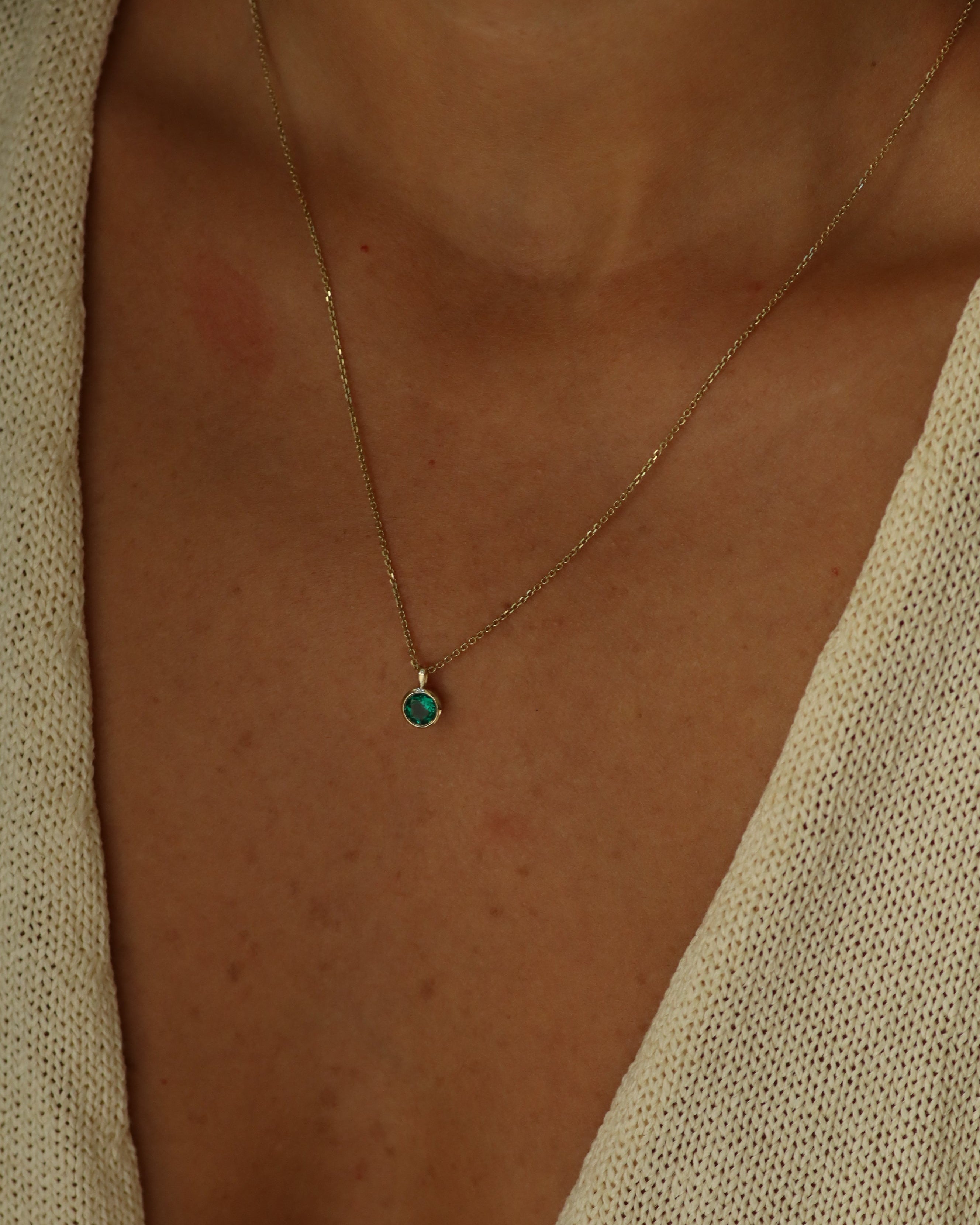 Margarita Gold Necklace Emerald
