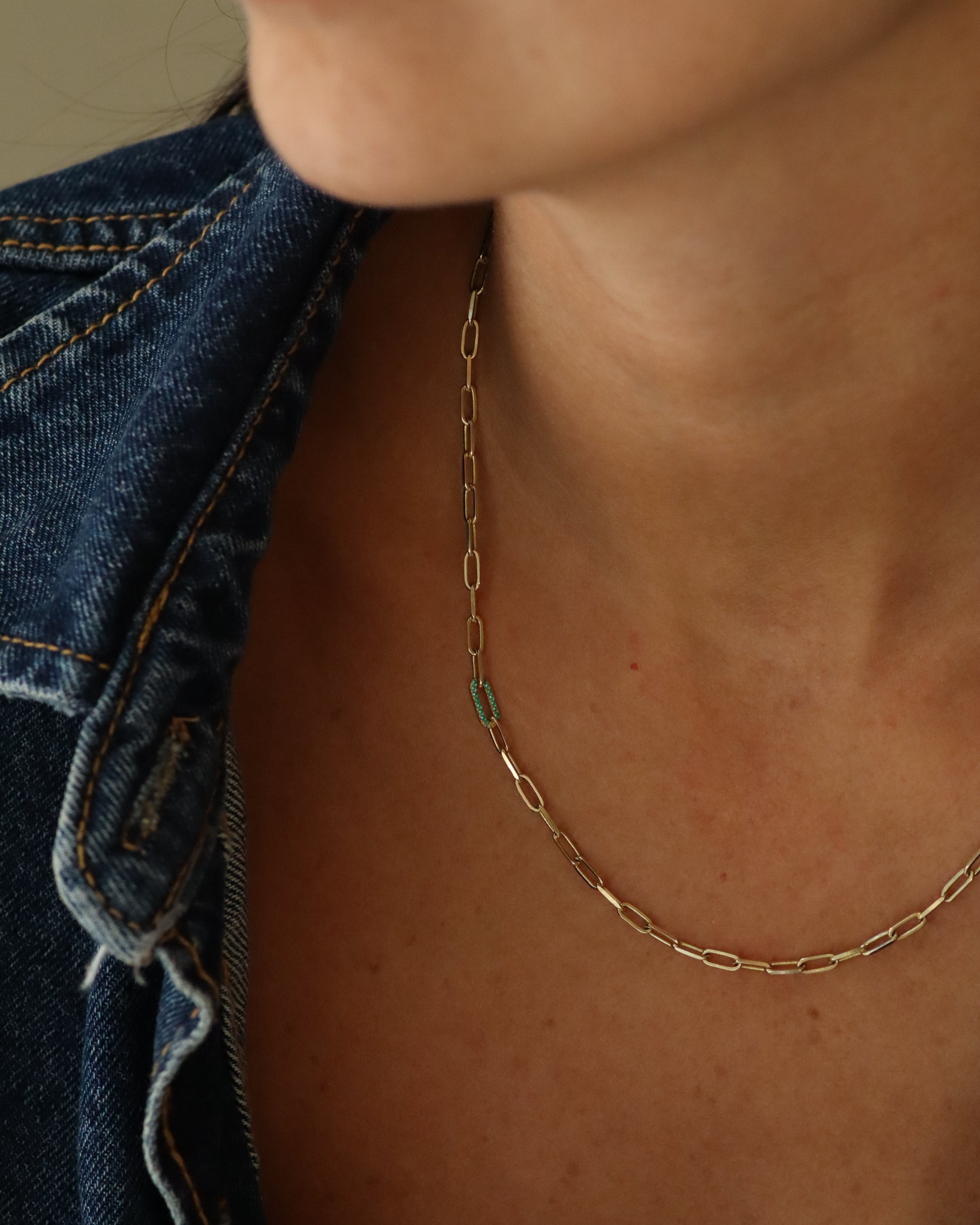 Staples Necklace Emerald