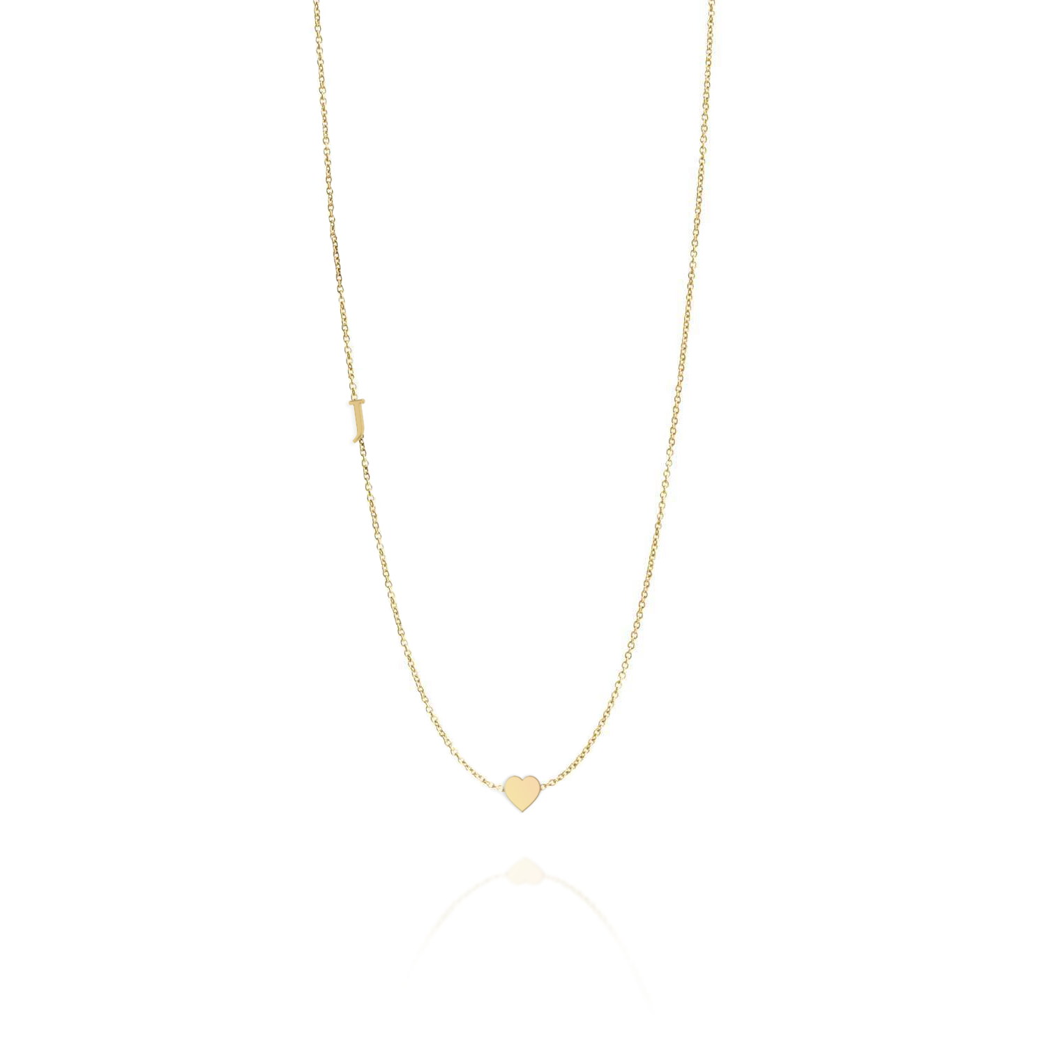 Small English letter Necklace With Gold Heart