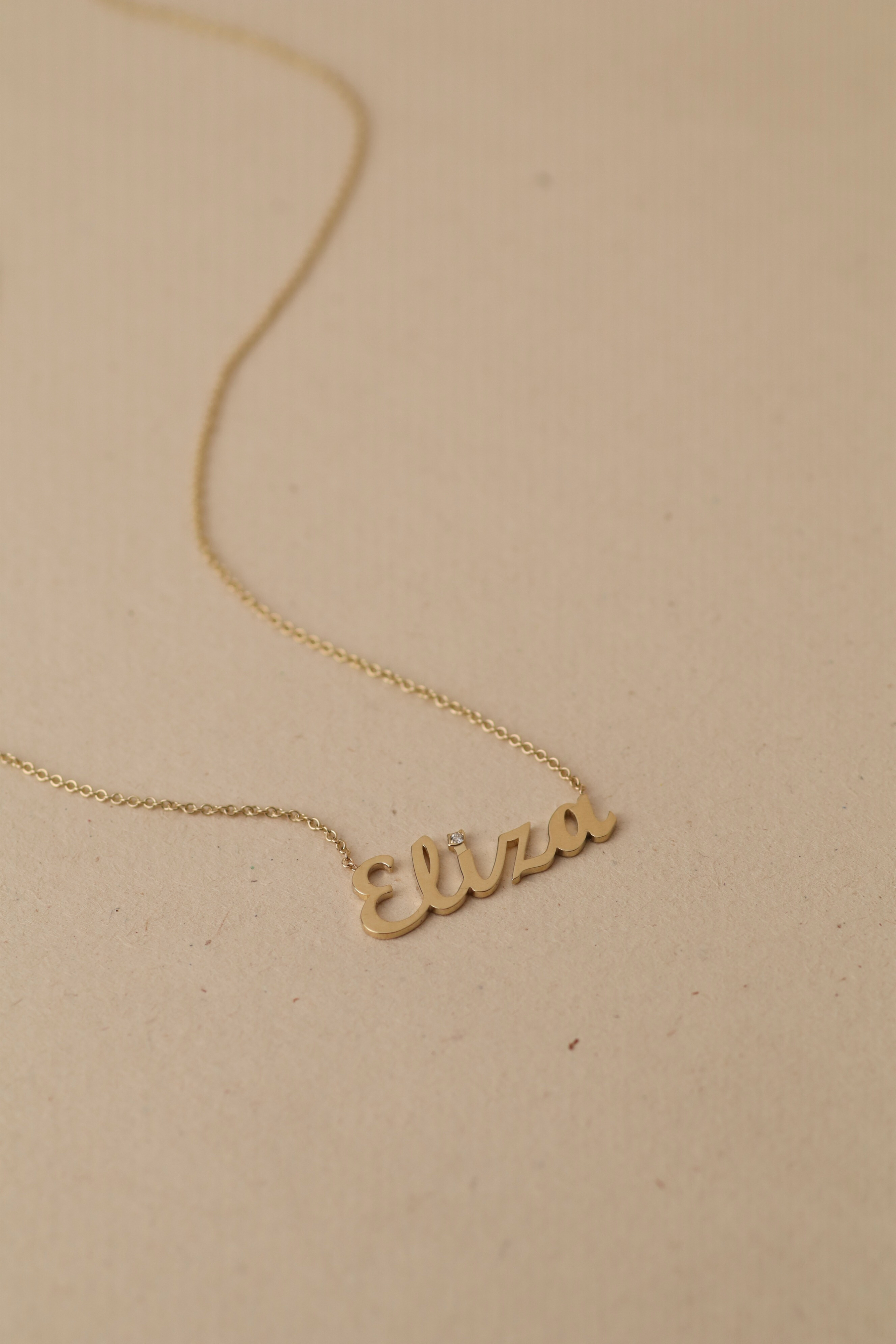 Name Necklace With White Diamond