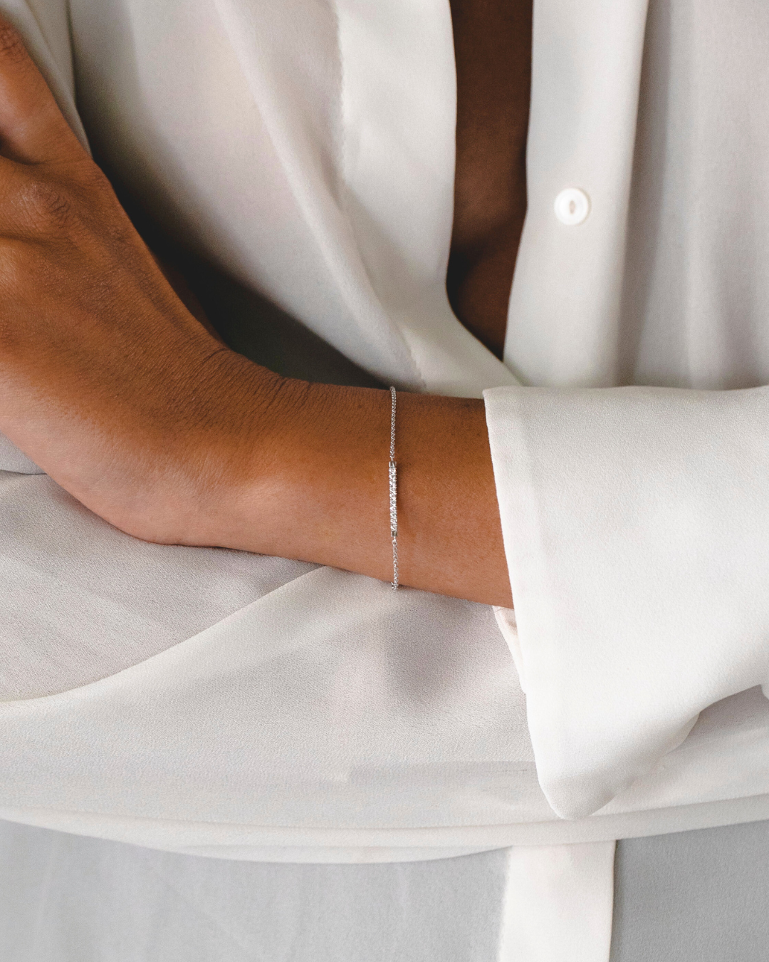 Andrea Gold Bracelet Set With White Diamonds