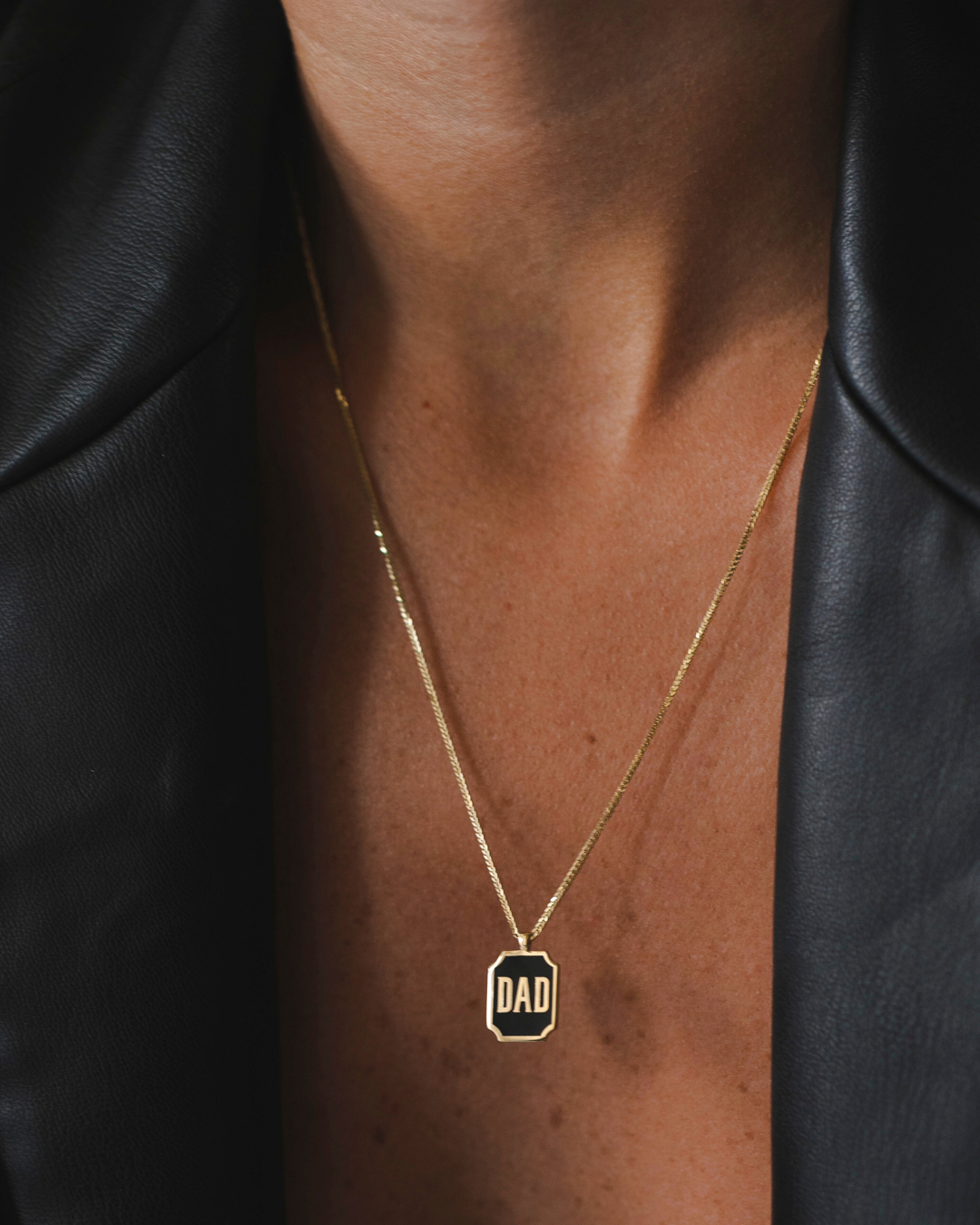 Enamel DAD / MOM Necklace