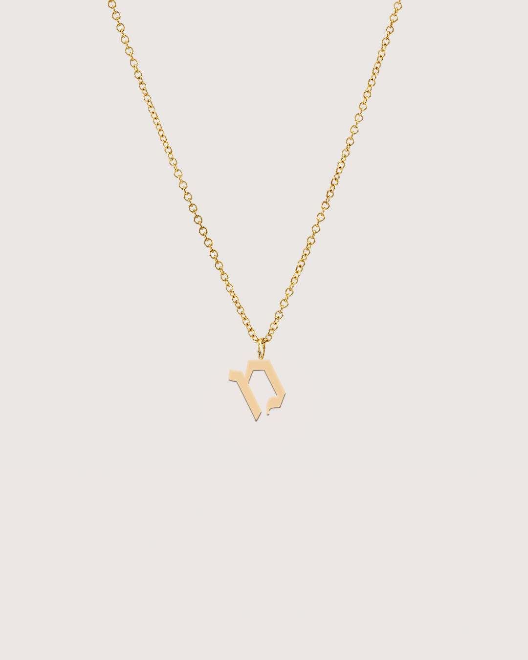 letter pendant - Large Aleph-Bet Gold Pendant