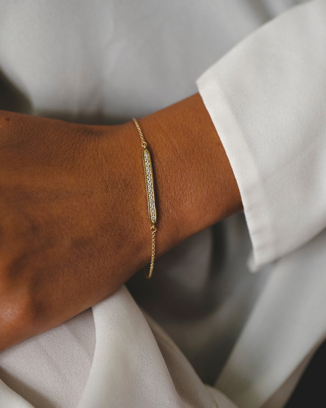 Florence Gold Bracelet White Diamonds
