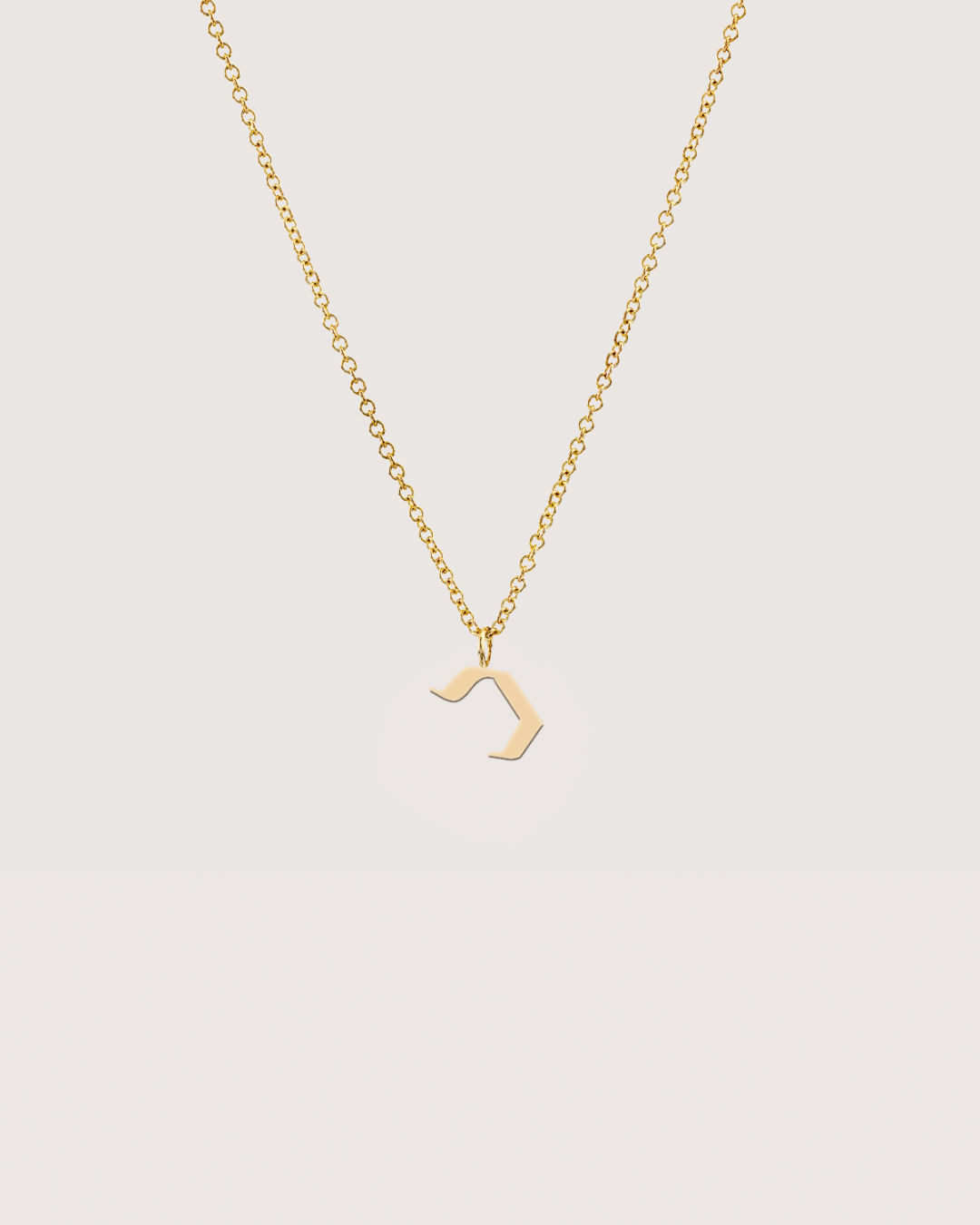 letter pendant - Large Aleph-Bet Gold Pendant