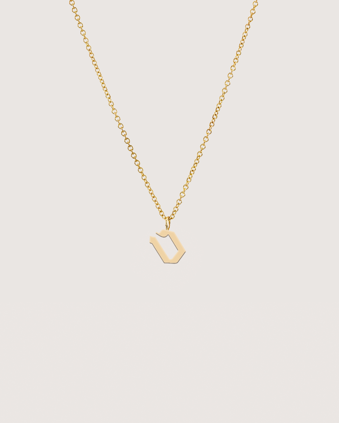 letter pendant - Large Aleph-Bet Gold Pendant