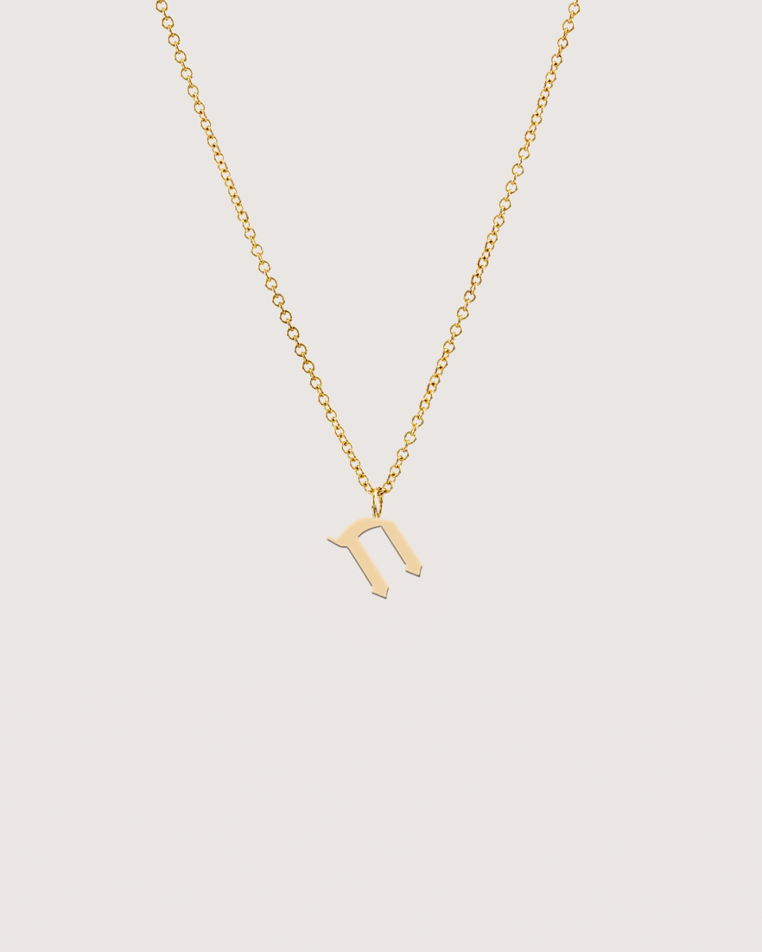 letter pendant - Large Aleph-Bet Gold Pendant