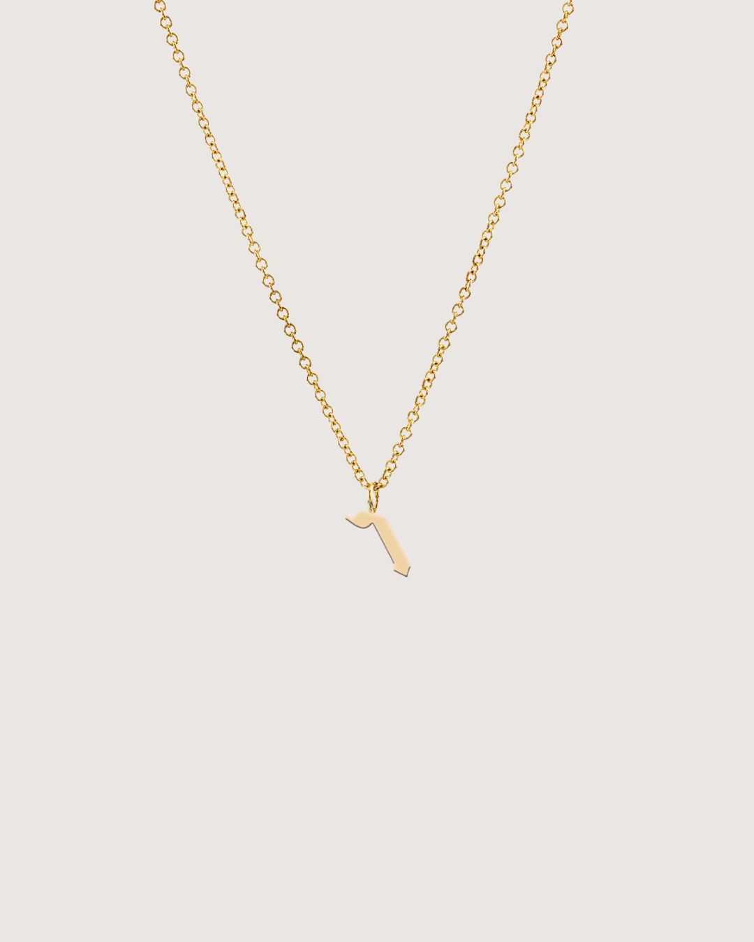 letter pendant - Large Aleph-Bet Gold Pendant