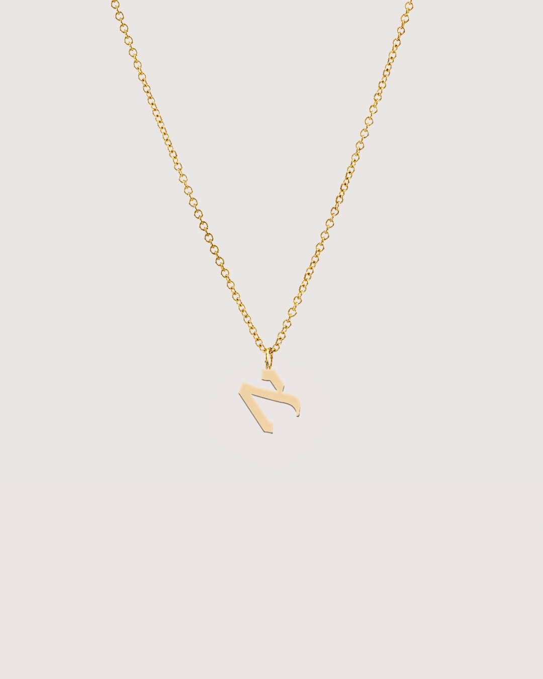 letter pendant - Large Aleph-Bet Gold Pendant
