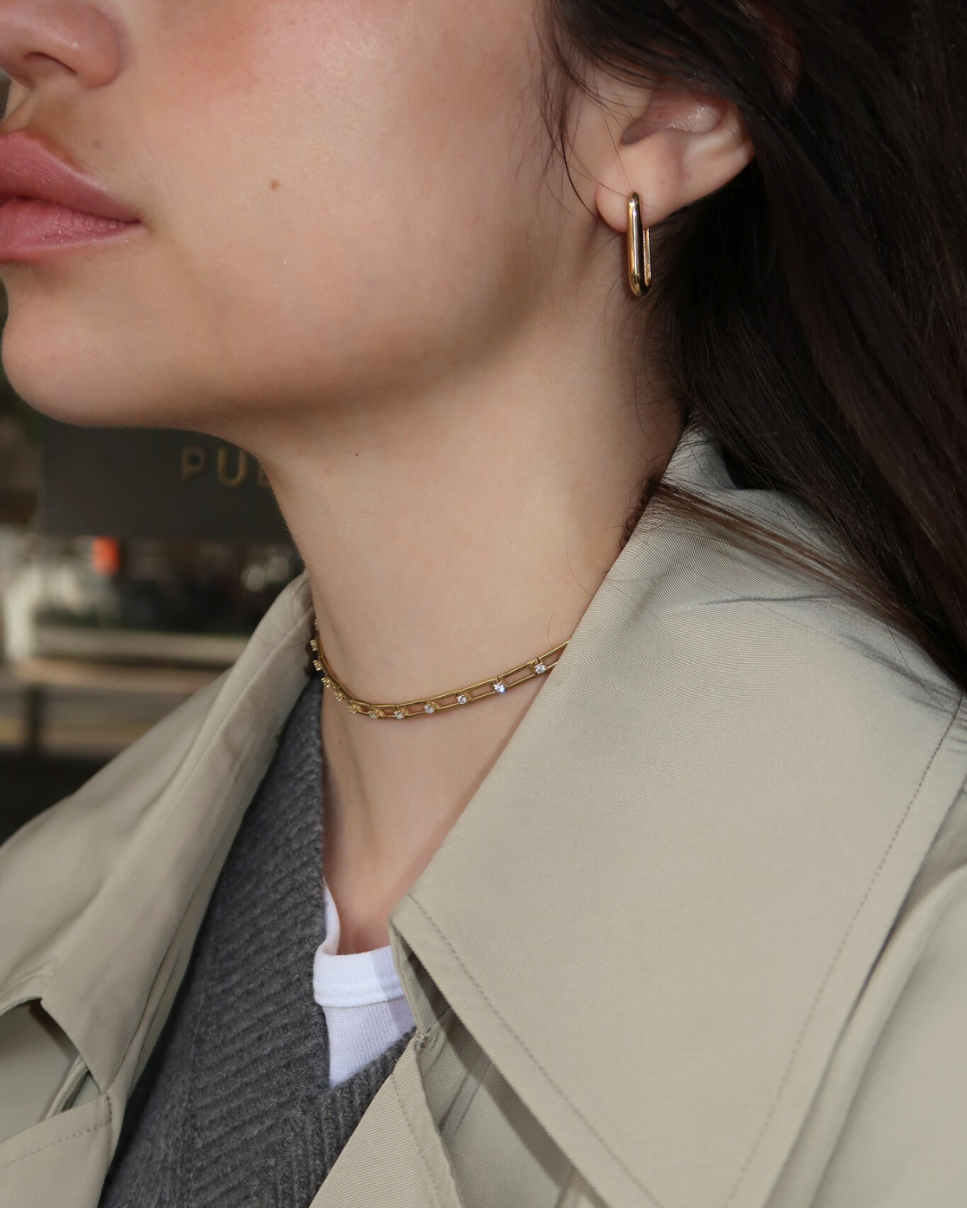 Choker Necklace 07 White Diamonds