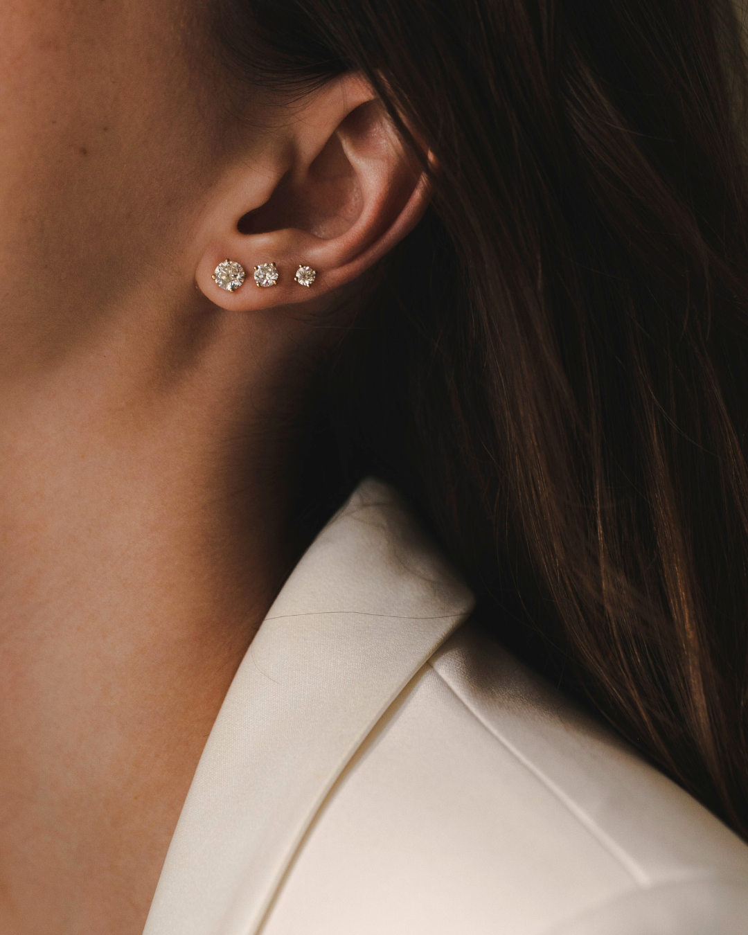 Martina Gold Earring 1ct lab Diamond