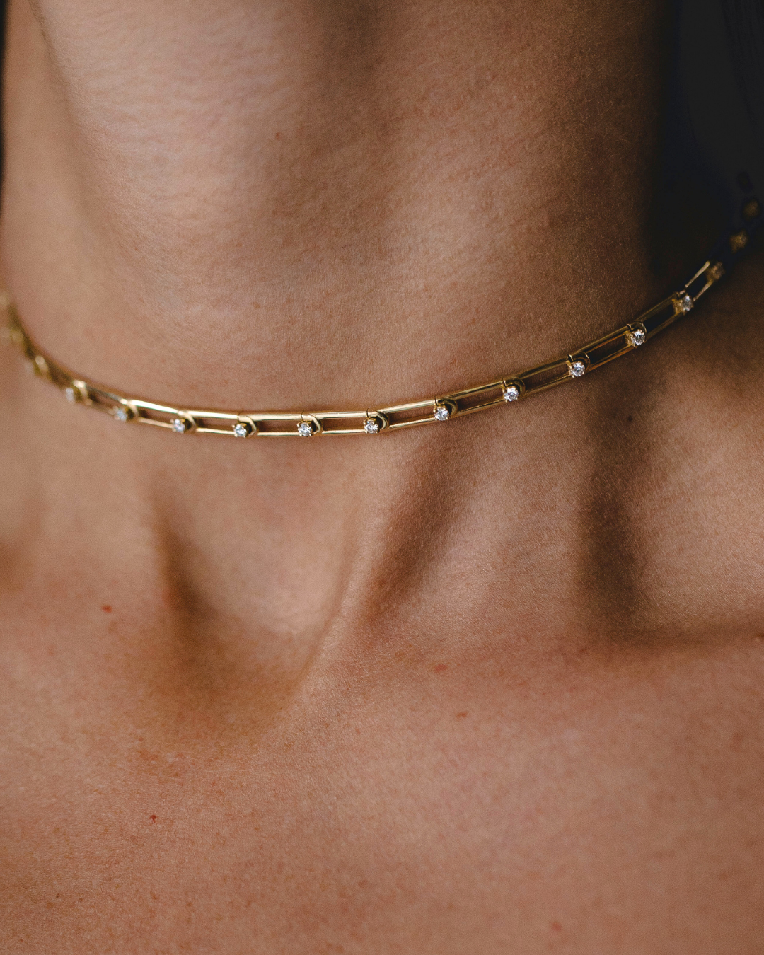 Choker Necklace 07 White Diamonds