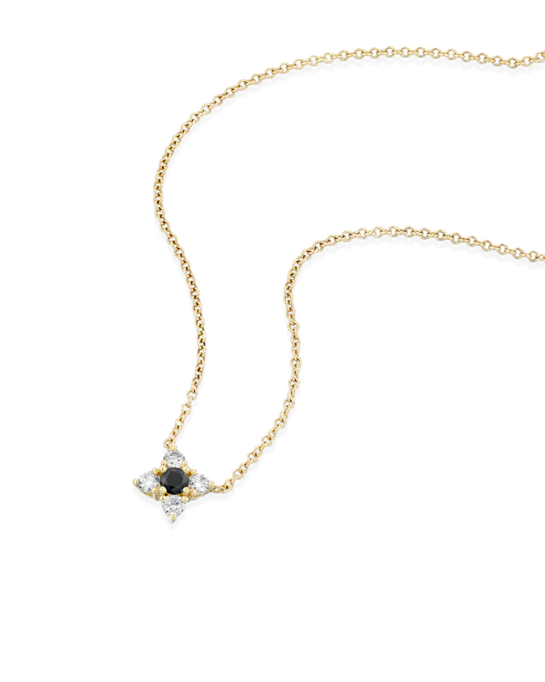 Valentina Gold Necklace Black & White Diamonds