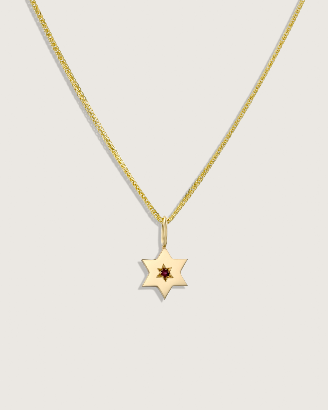 The Gaza envelope Shield Star Of David Gold pendant Ruby