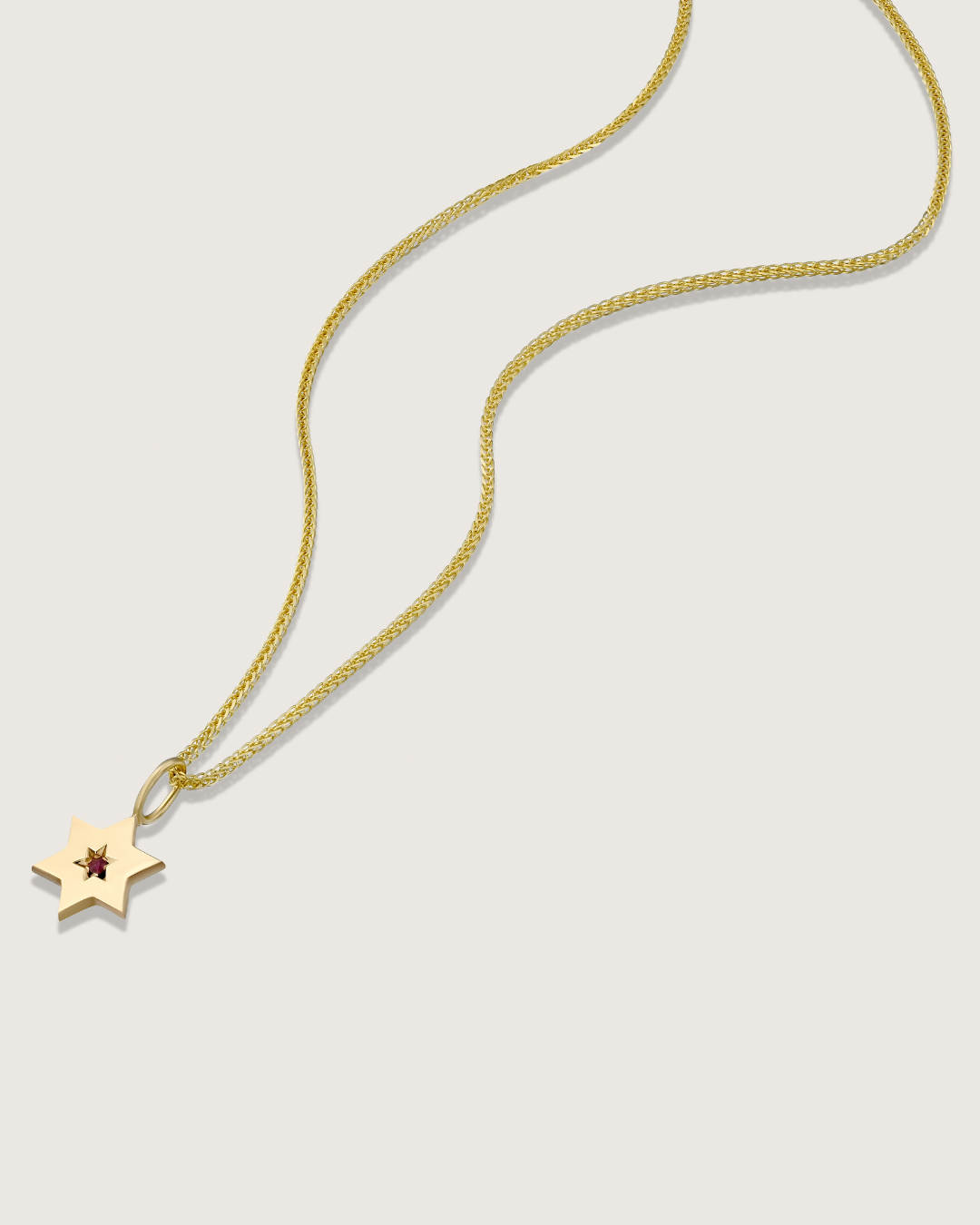 The Gaza envelope Shield Star Of David Gold pendant Ruby