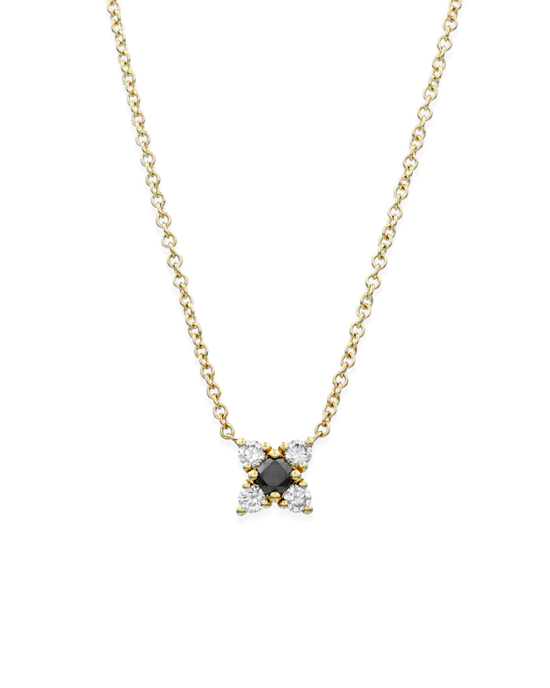Valentina Gold Necklace Black & White Diamonds