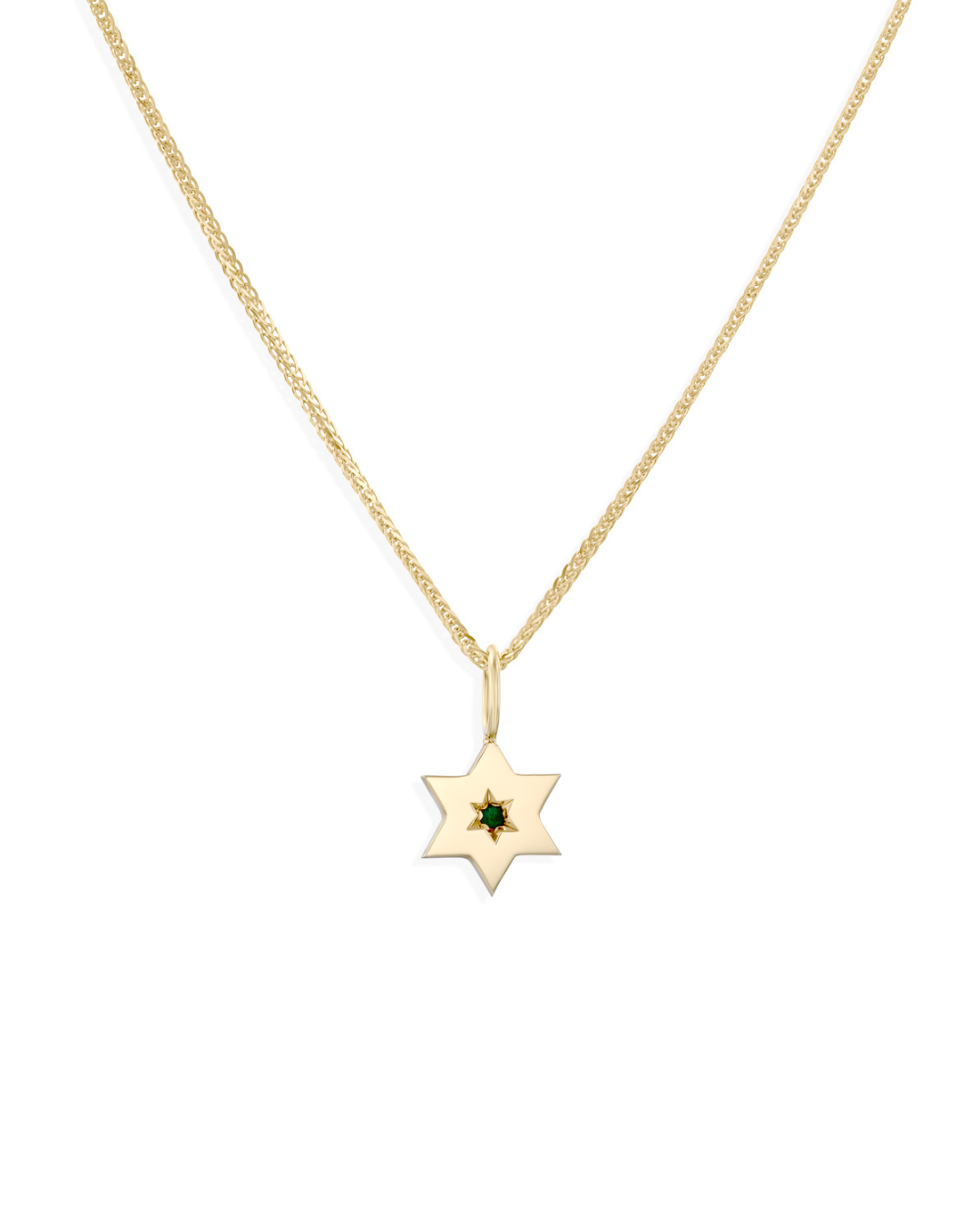 The Gaza envelope Shield Star Of David Gold pendant Emerald