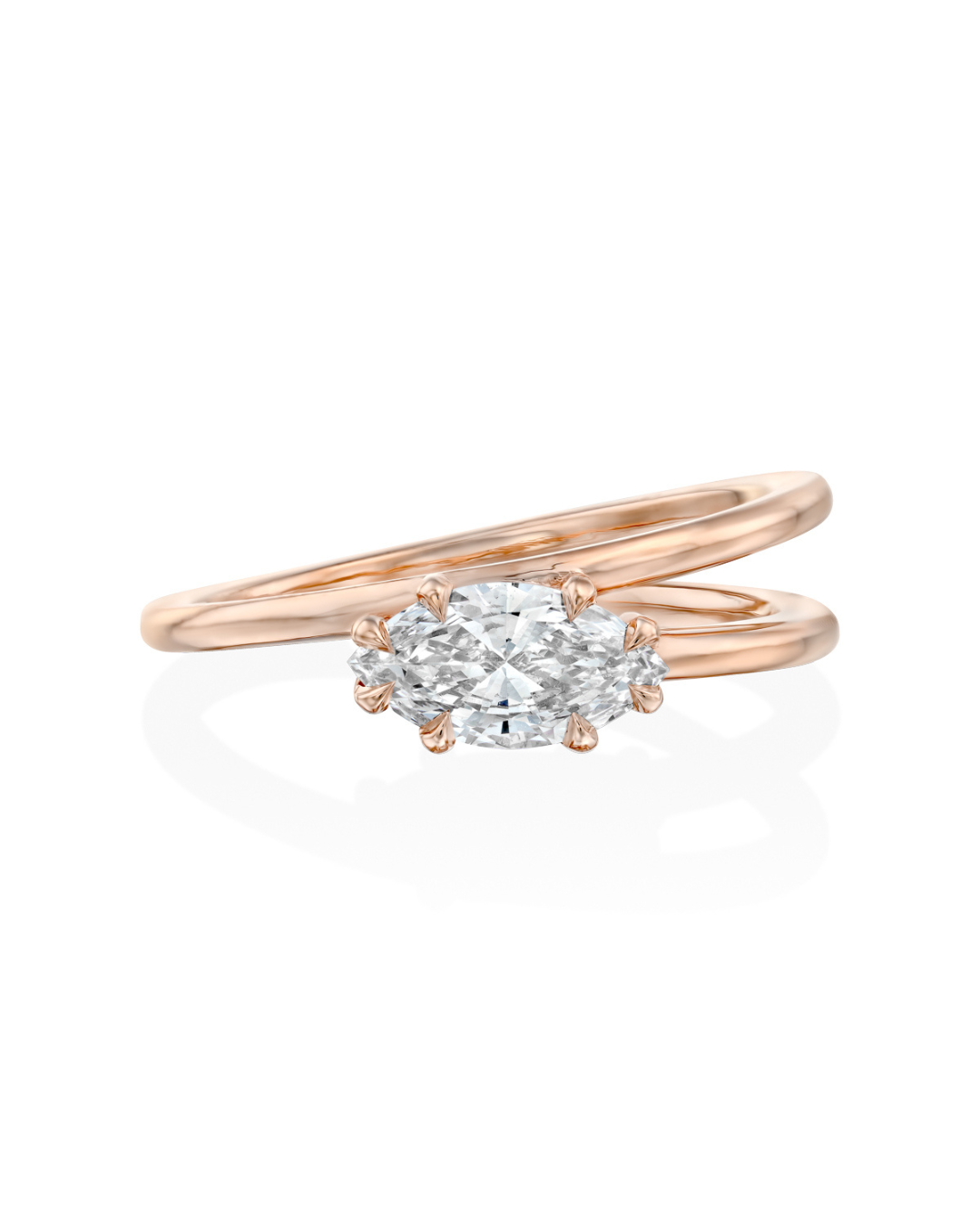 mini alberta ring with marquise white lab diamond