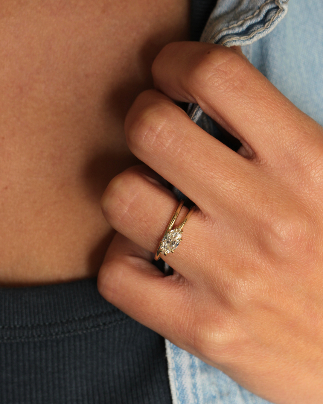 Mini Alberta ring With Marquise White Lab Diamond