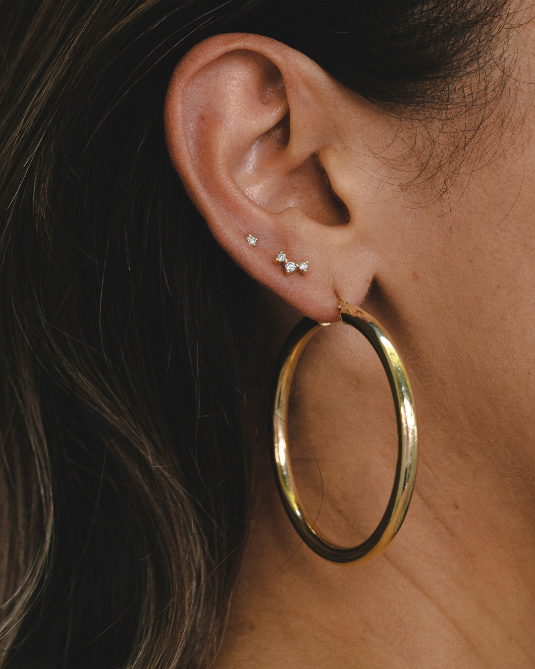 Brandy Gold Hoop Earring 50 mm