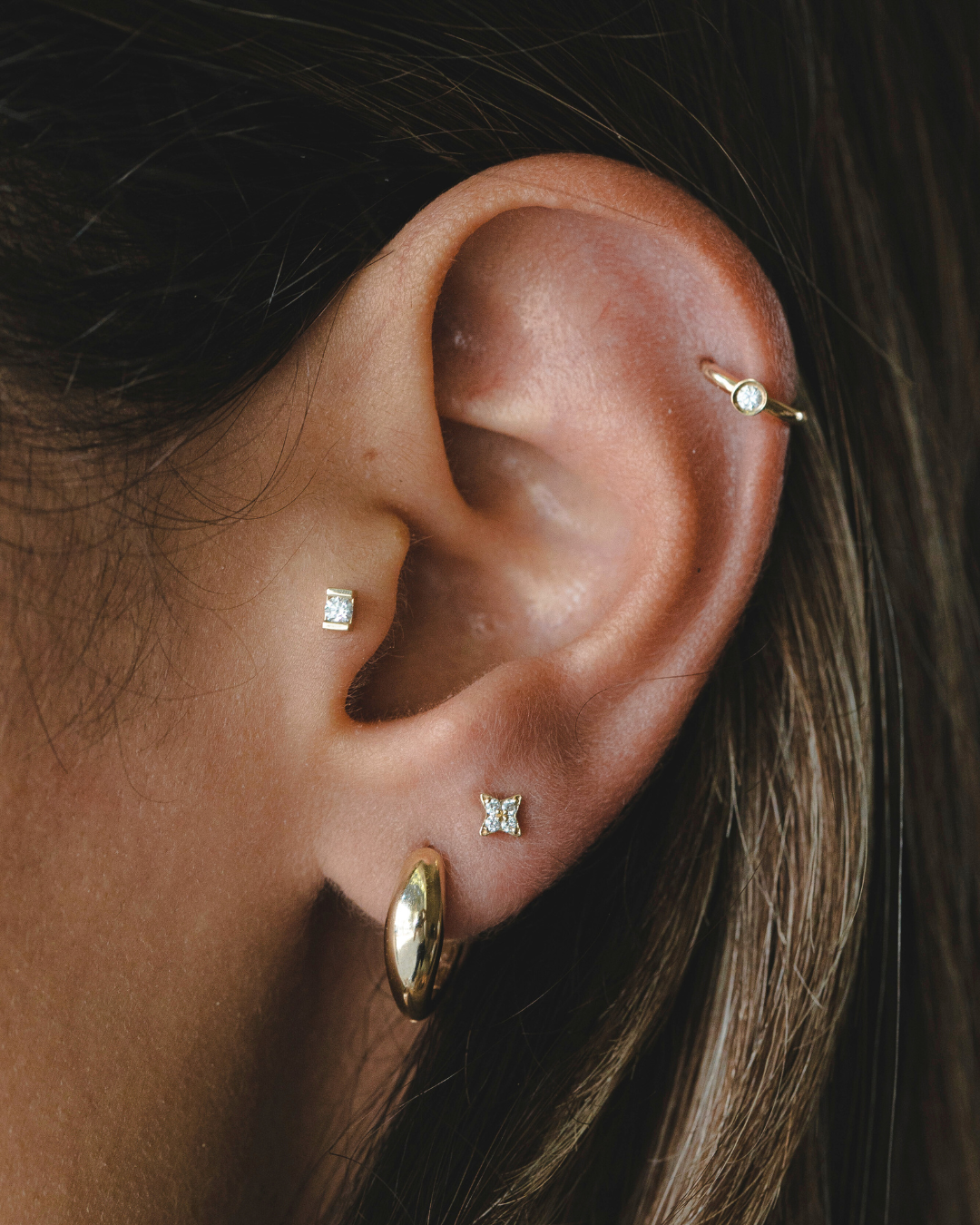 Denis gold hoop earrings
