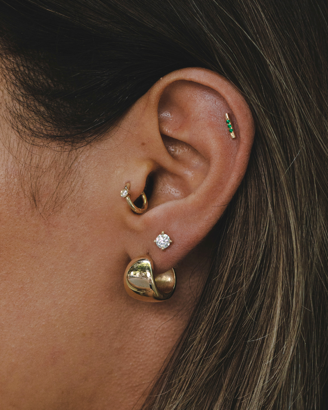 Valerie Piercing Earring Emerald
