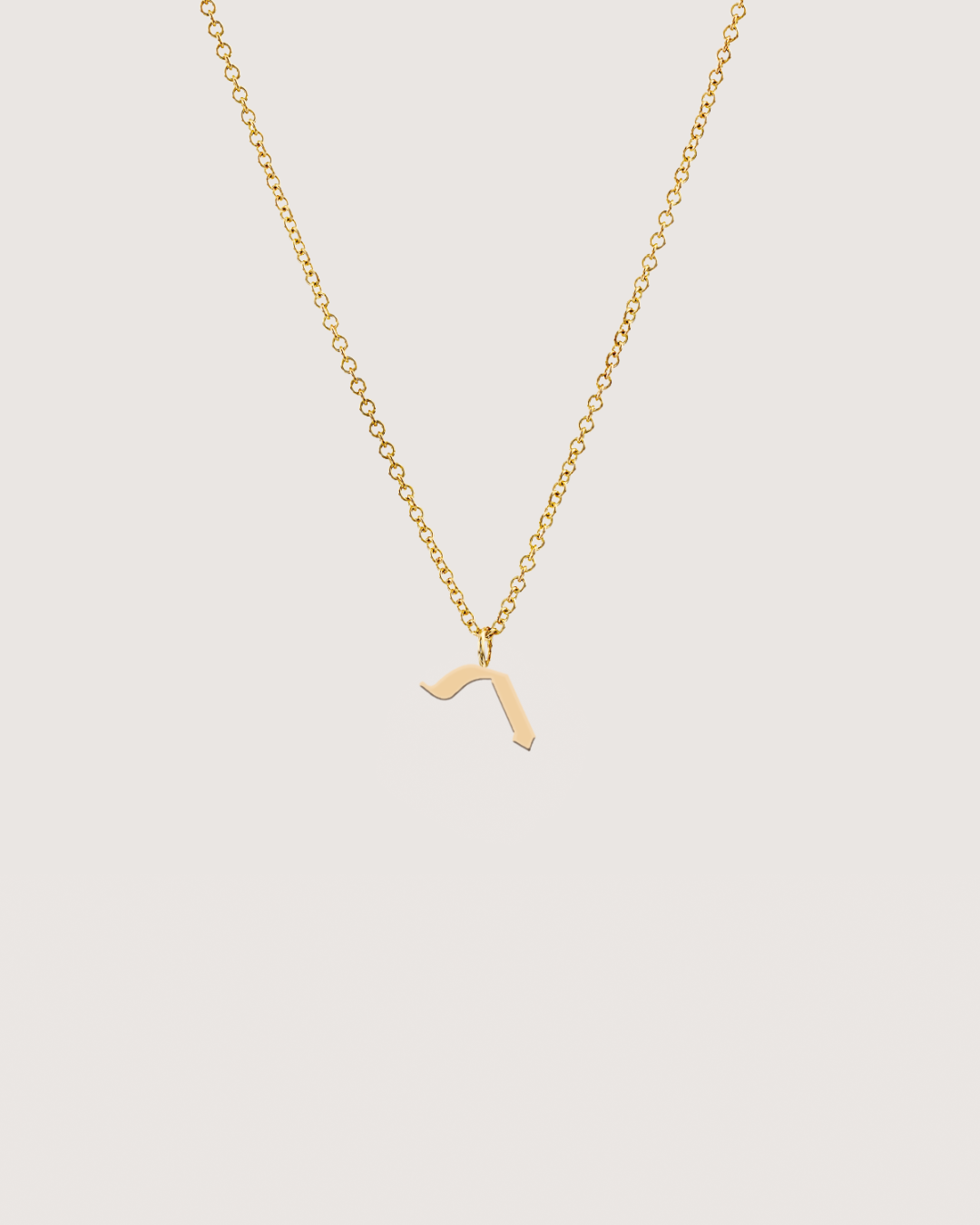 letter pendant - Large Aleph-Bet Gold Pendant